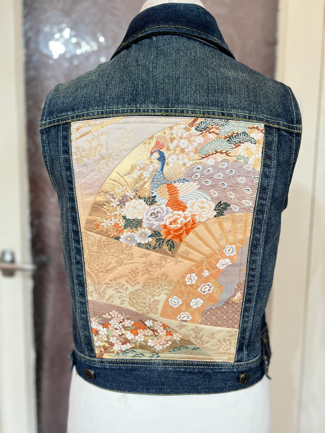Upcycling a Denim Jacket with Obi Fabric
