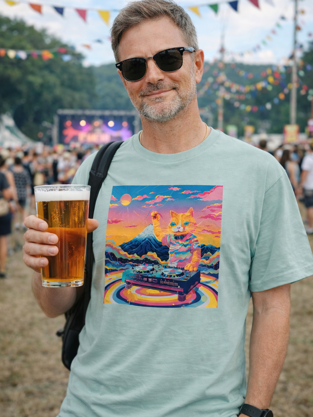 DJCat and Mt.Fuji Organic Cotton T-shirts