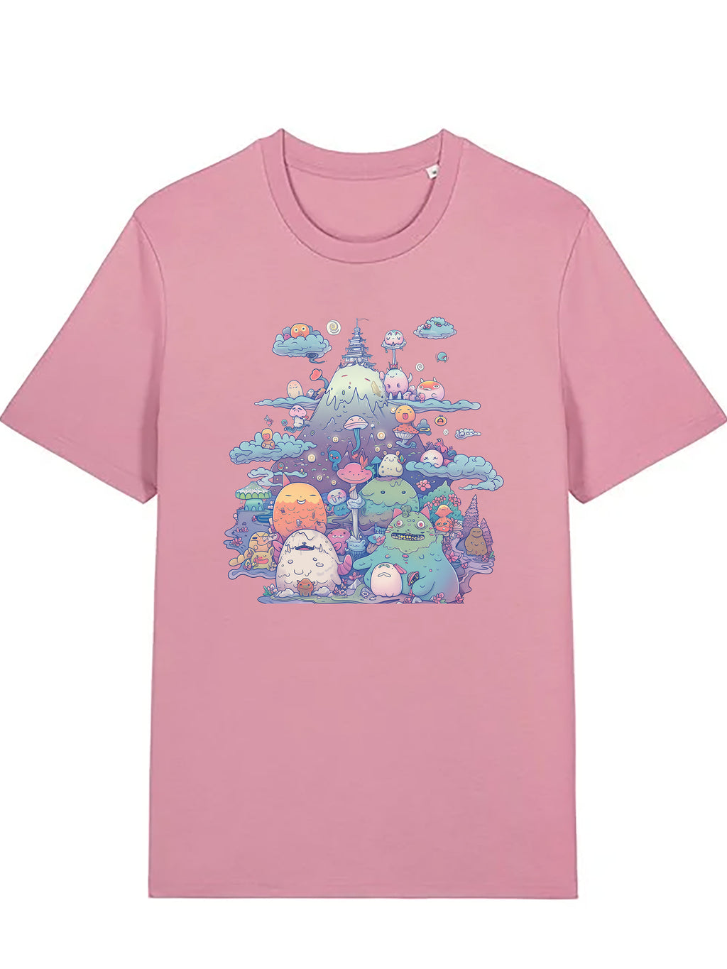 Kawaii Monsters with Mt.Fuji Organic Cotton T-shirts