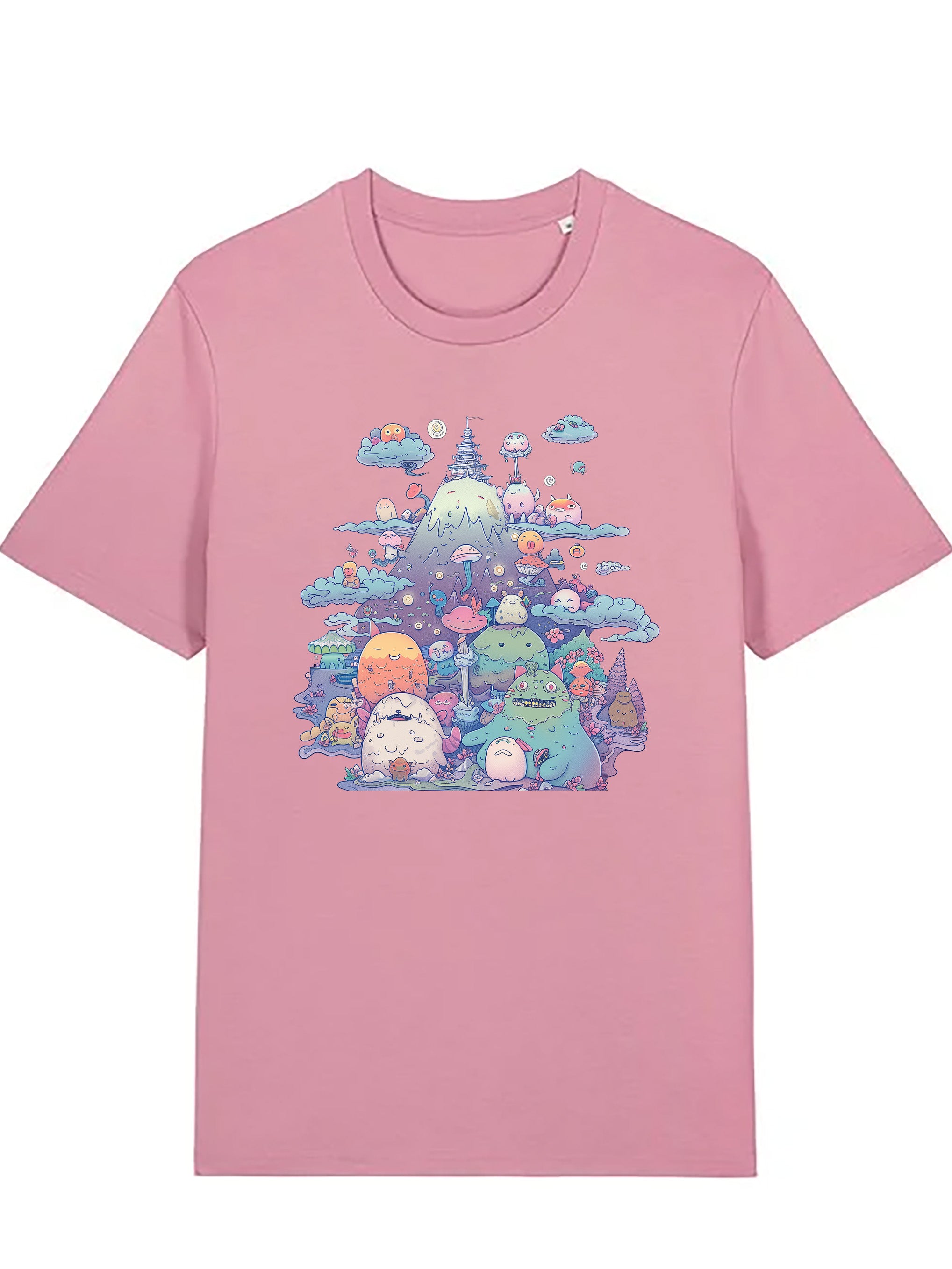 Kawaii Monsters with Mt.Fuji Organic Cotton T-shirts