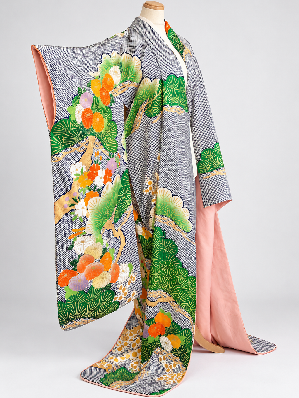 Vintage Japanese Silk Bridal Furisode Kimono