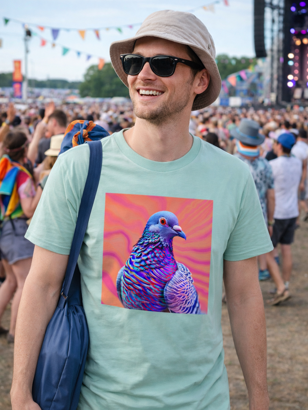 Psychedelic Pigeon Organic Cotton T-shirts