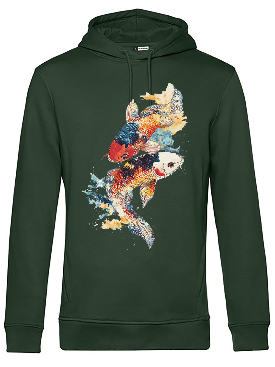 Koi fish Rise Organic cotton Hoodie