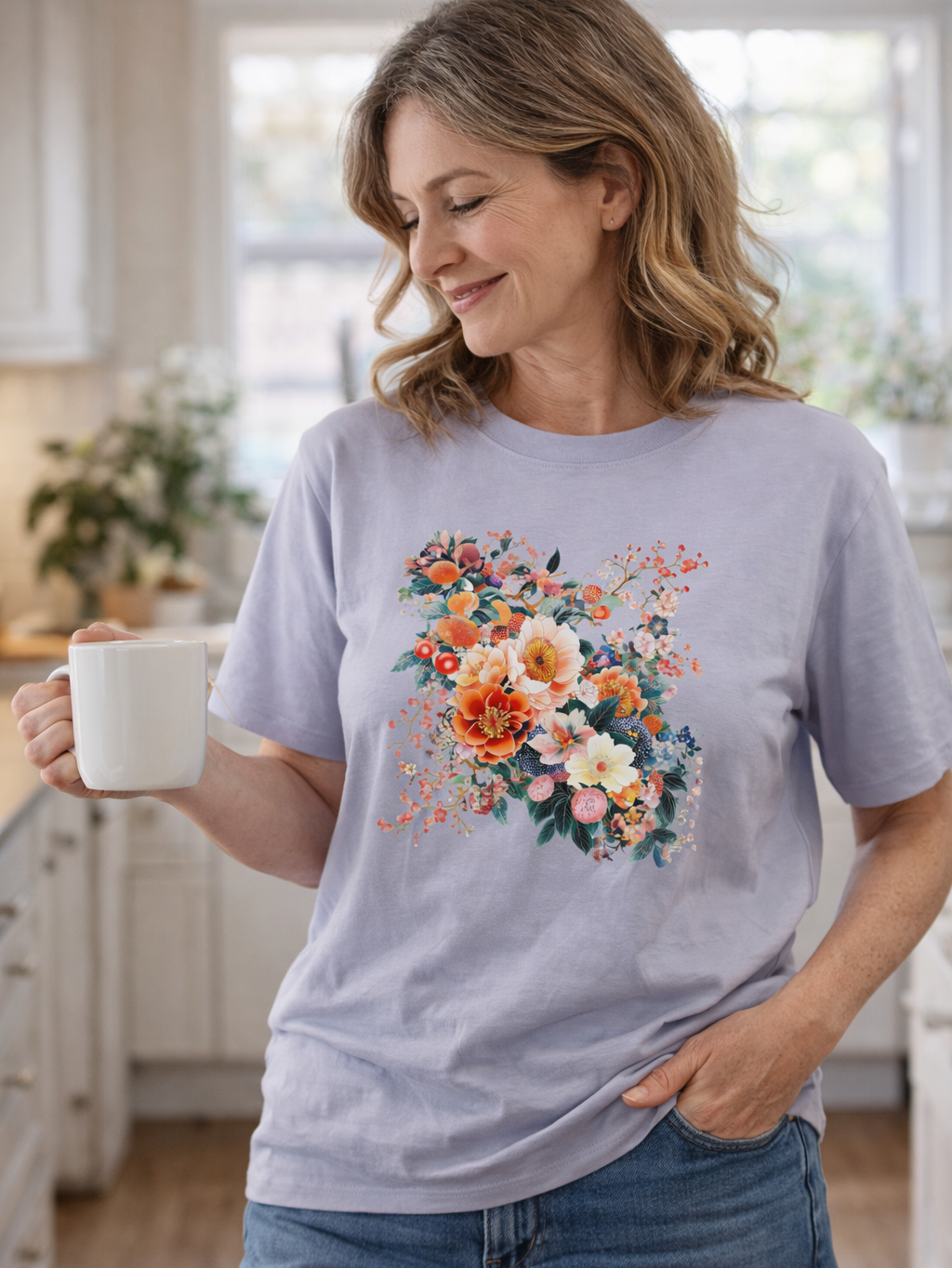Japanese Flower Organic Cotton T-shirts