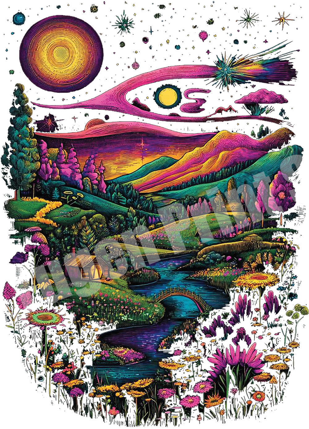 Psychedelic Garden Organic Cotton T-shirts