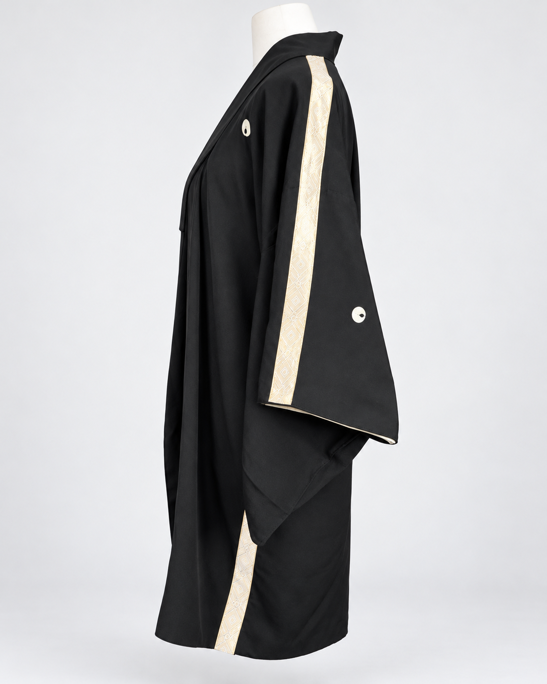 Reworked Vintage Japanese Five Family Crest Kimono Jacket
