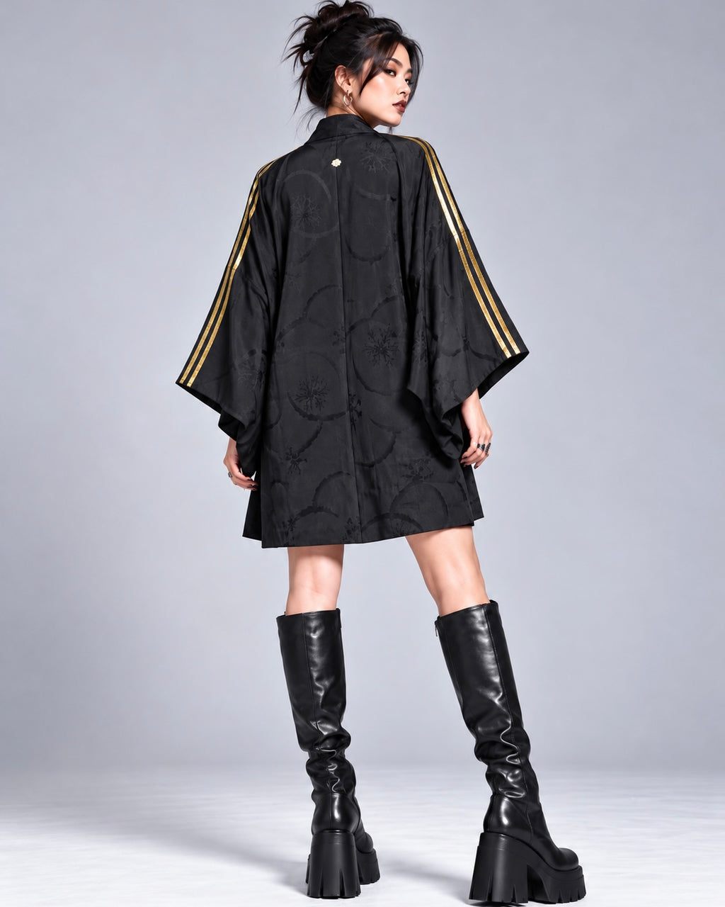 Reworked Vintage Japanese Family Crest Kimono Jacket