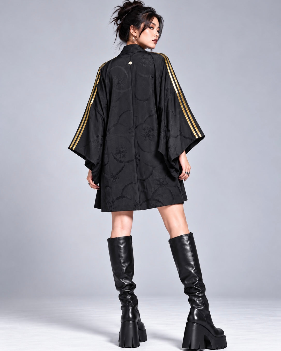 Reworked Vintage Japanese Family Crest Kimono Jacket