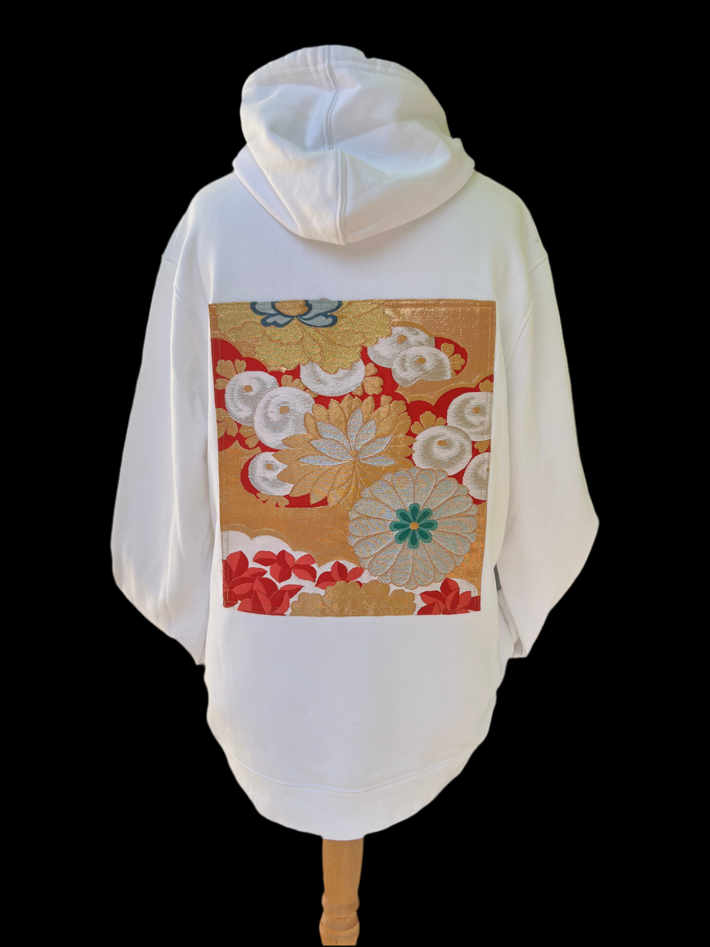 Handmade Upcycled Obi Organic Cotton Hoodie  XLsize