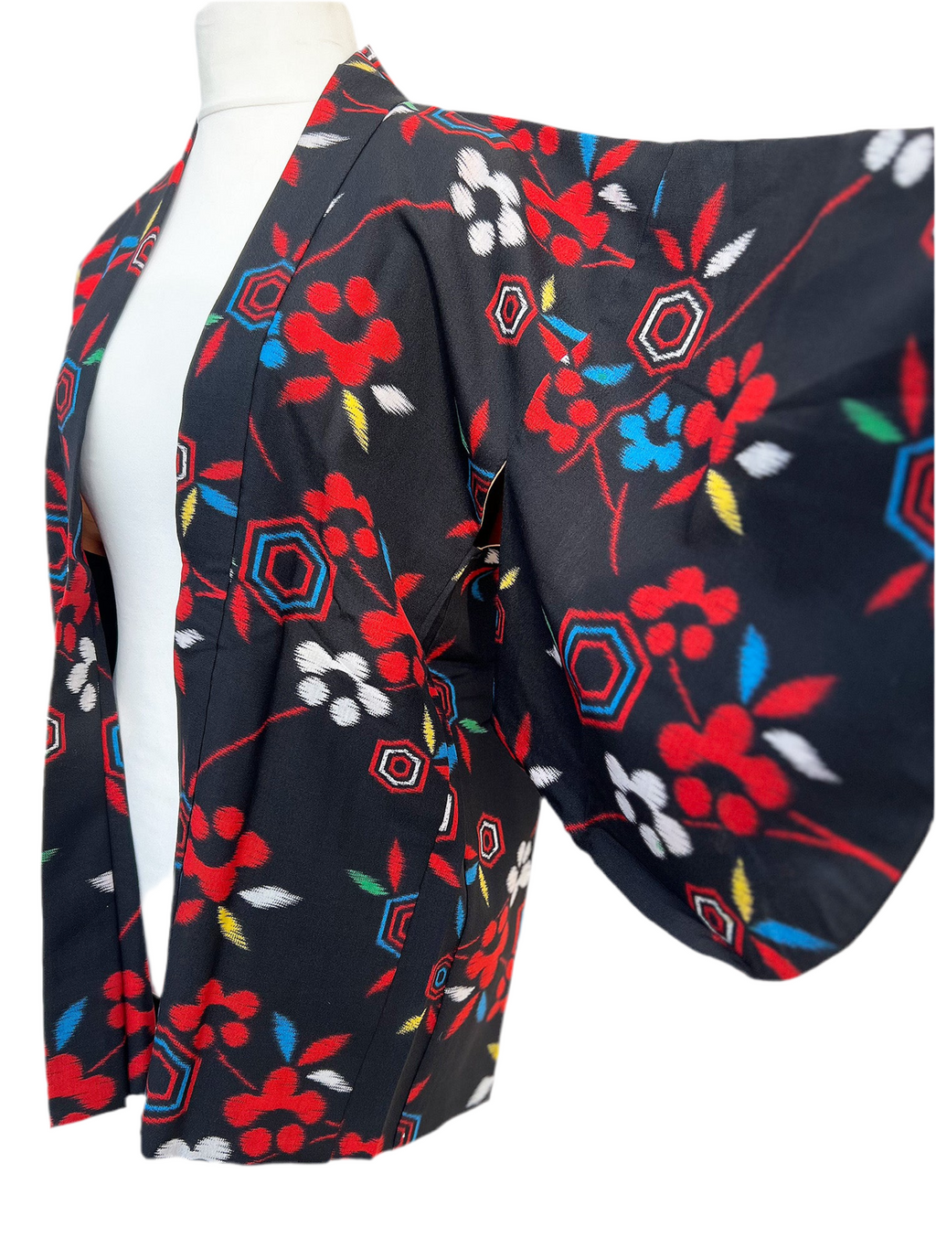 HEXAGON AND PLUM FLOWER KASURI