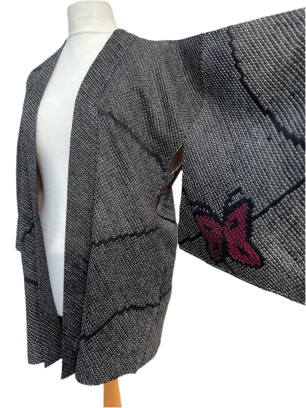 Shibori black butterfly vintage haori