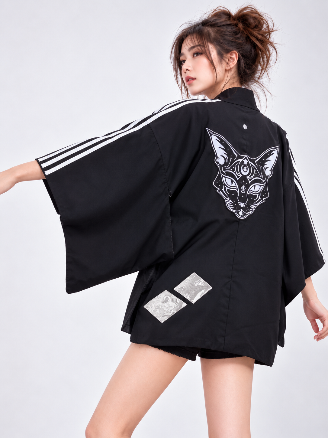 Reworked Vintage Family crest Kimono Jacket