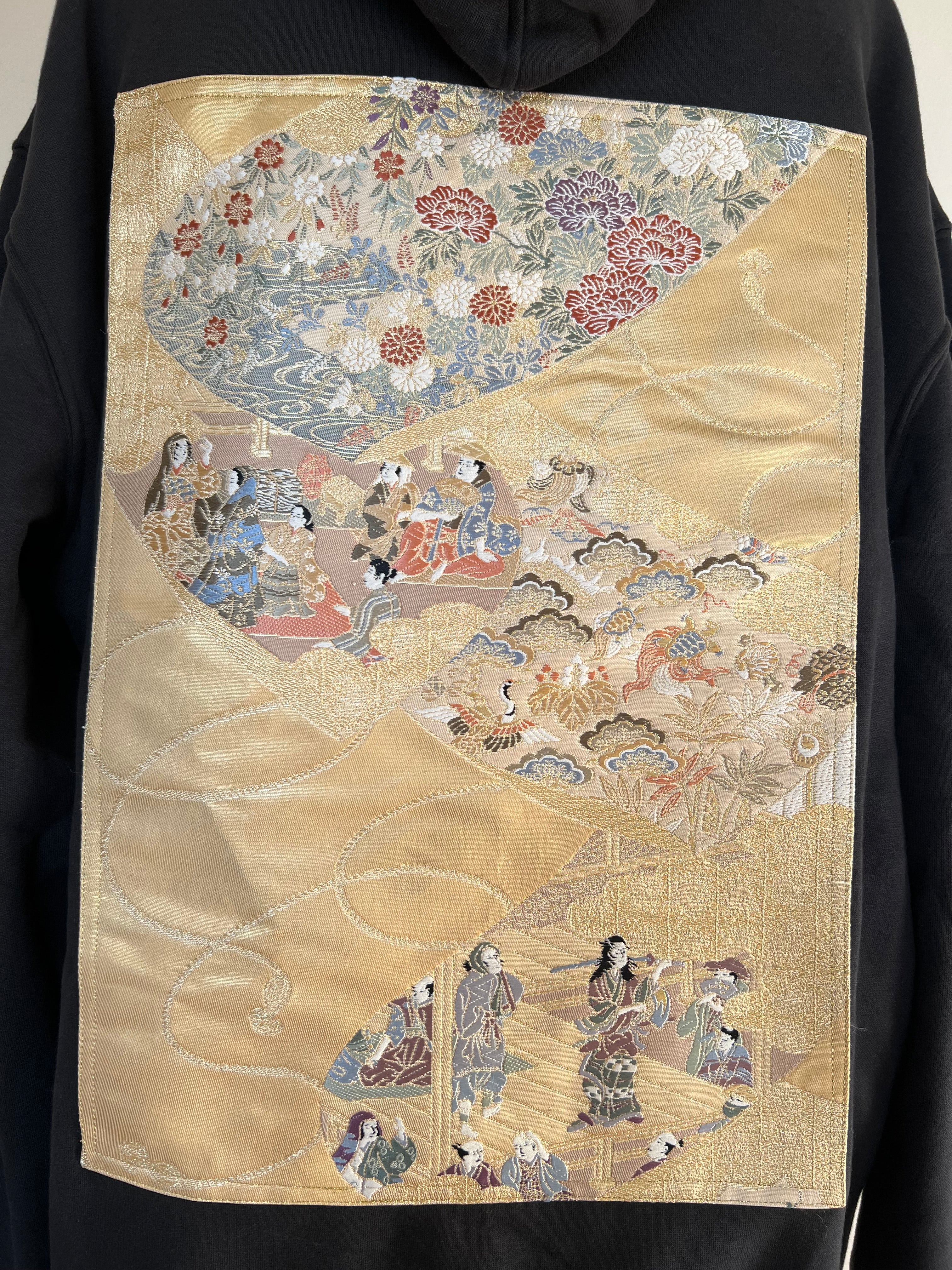 Handmade Upcycled Obi Organic Cotton Hoodie 3XL size