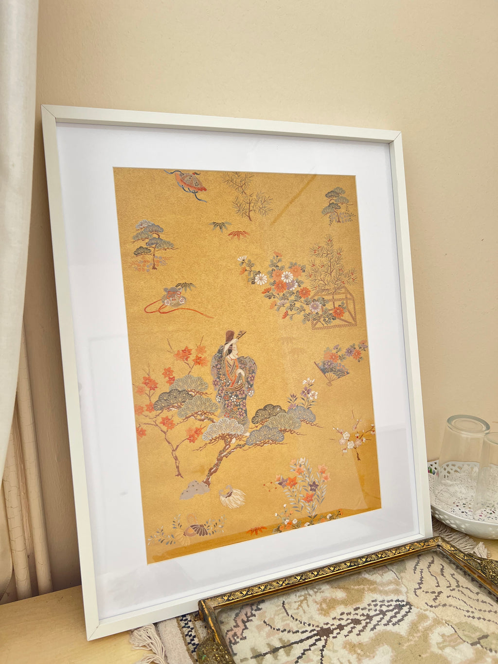 BEAUTIFUL UPCYCLED OBI BELT WALL ART