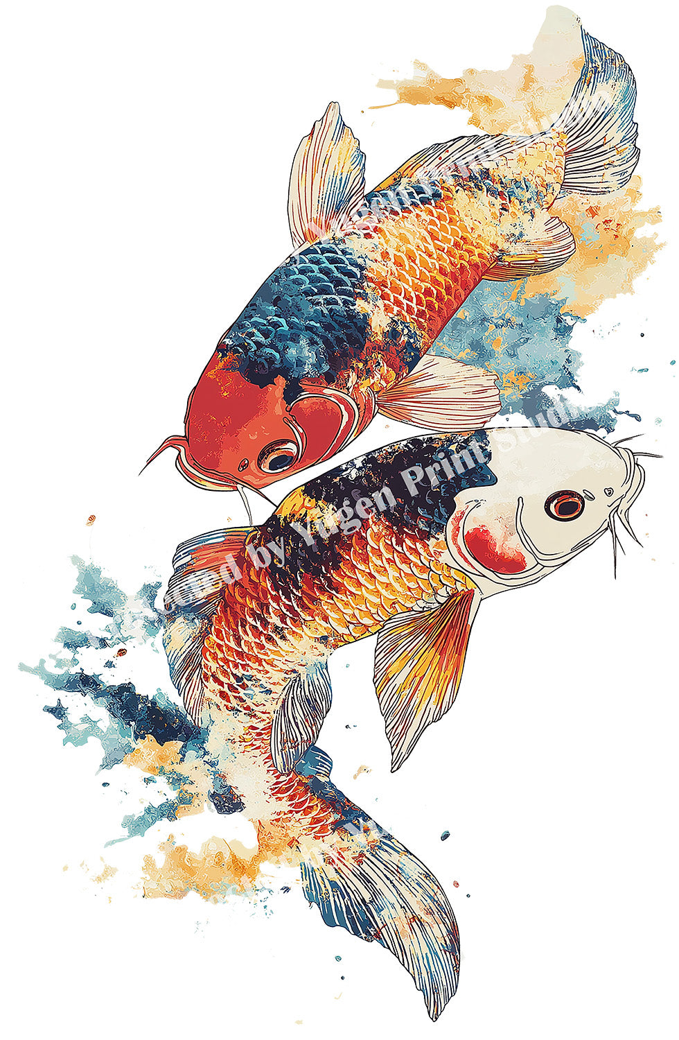 Koi fish Rise Organic cotton T-shirts