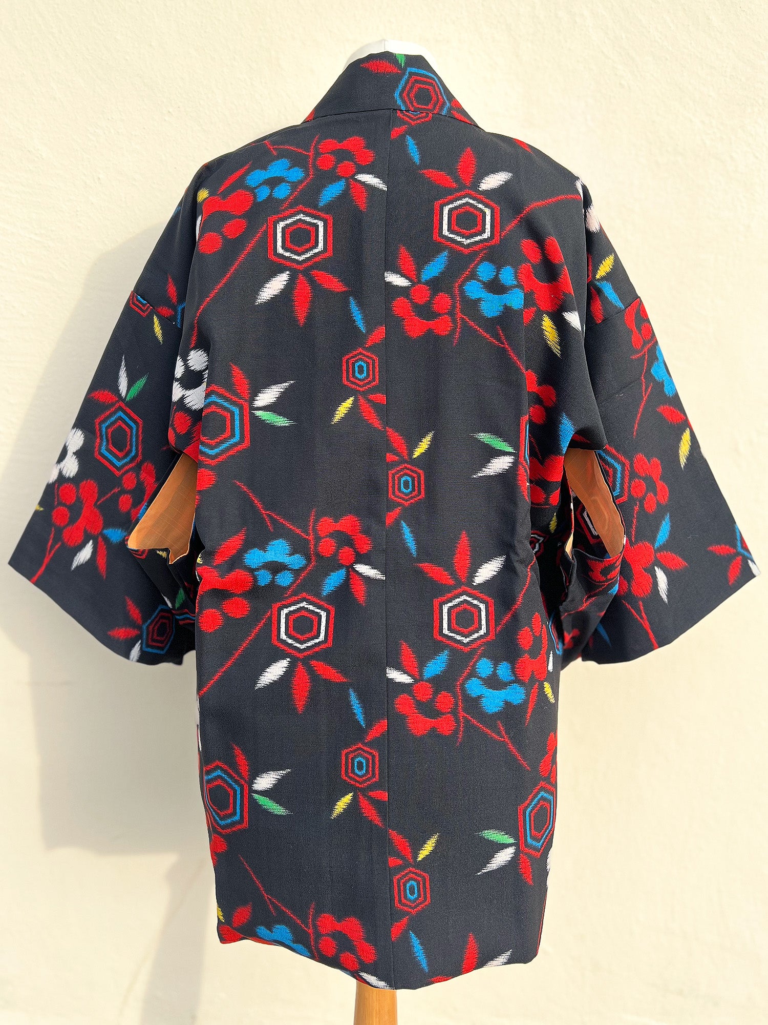 HEXAGON AND PLUM FLOWER KASURI