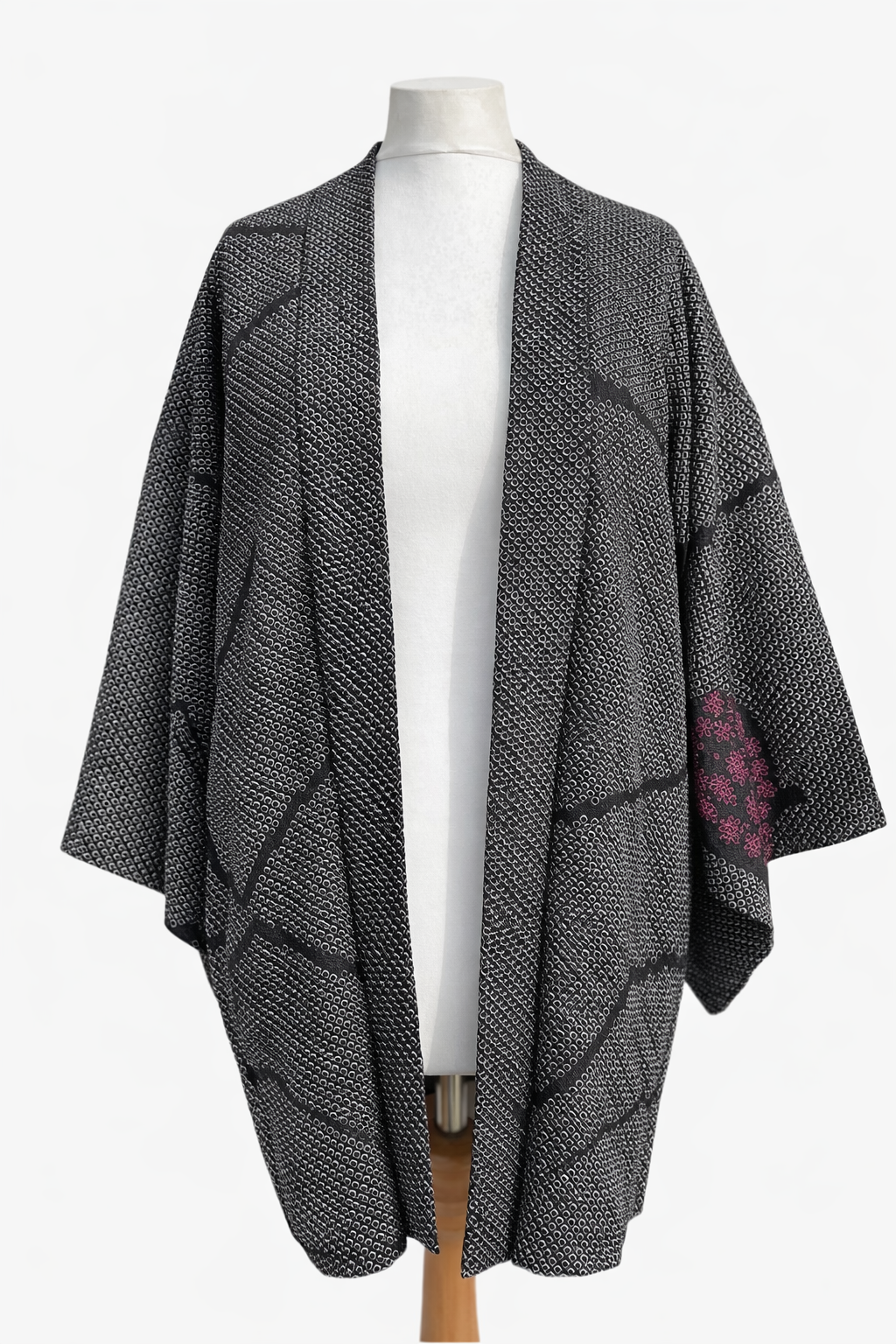 Shibori black butterfly vintage haori