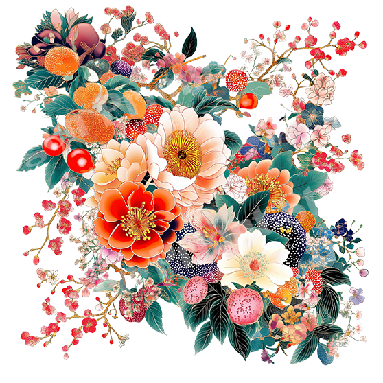 Japanese Flower Organic Cotton T-shirts