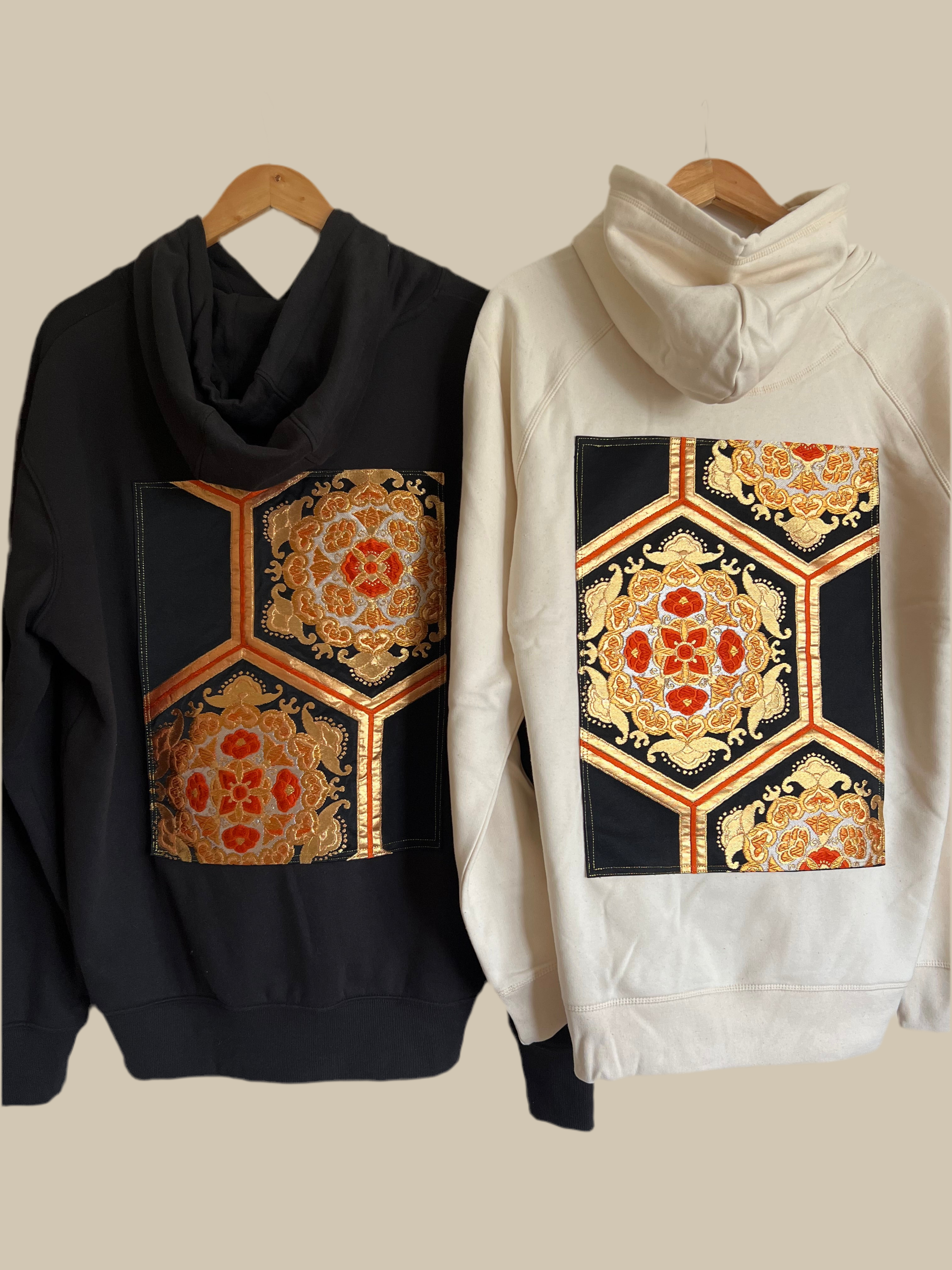 Handmade Upcycled Obi Organic Cotton Hoodie