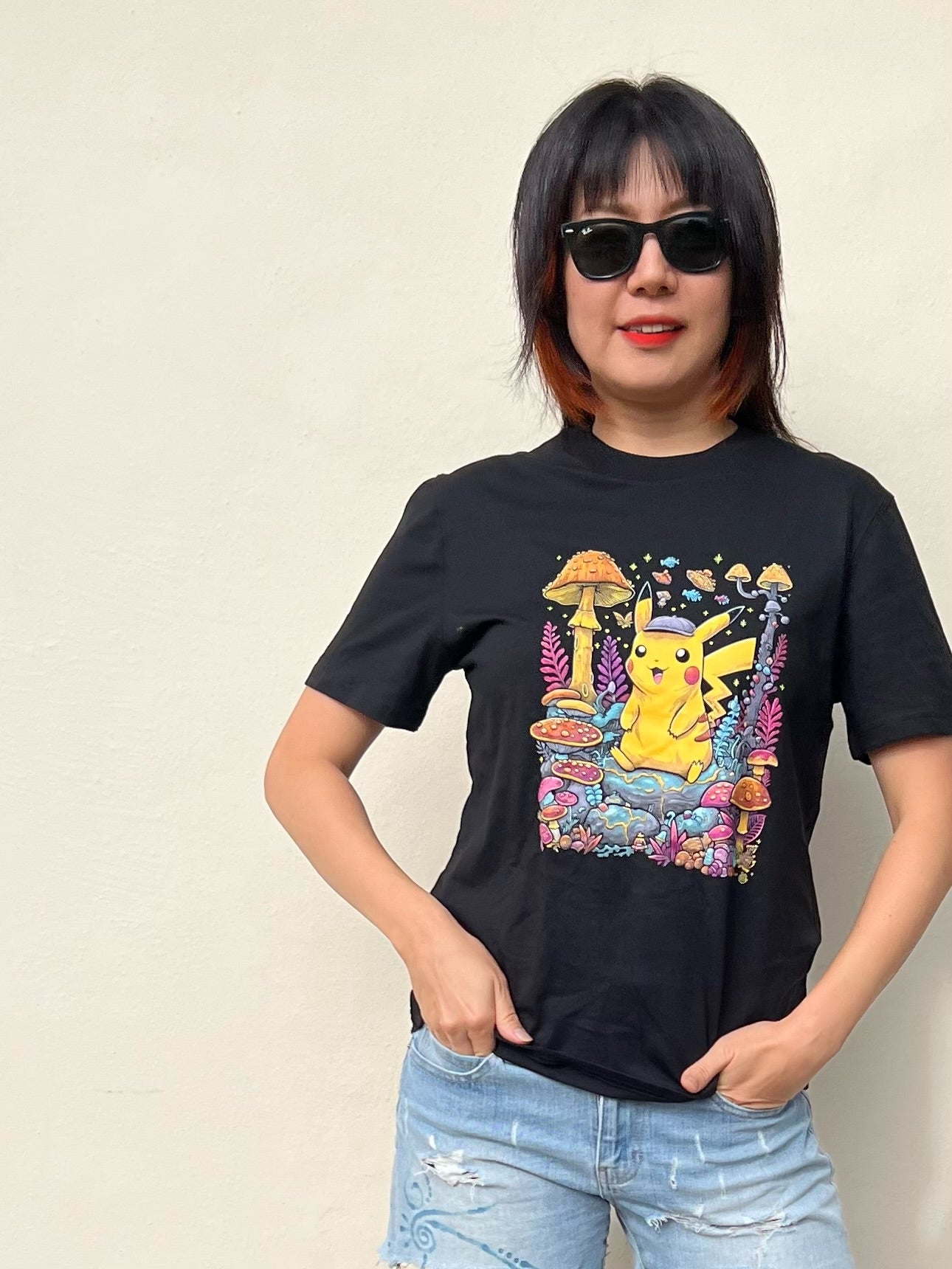 Mushroom and Yellow Monster Organic Cotton T-shirts