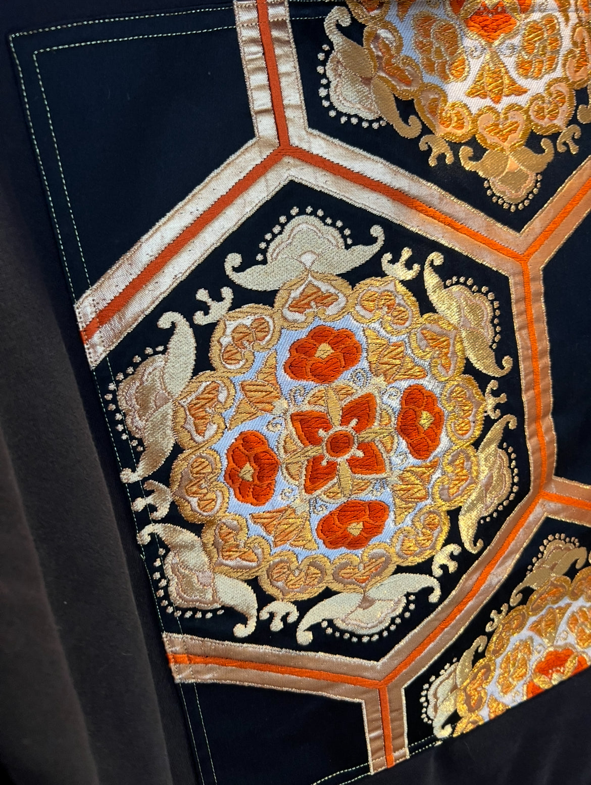 Handmade Upcycled Obi Organic Cotton Hoodie