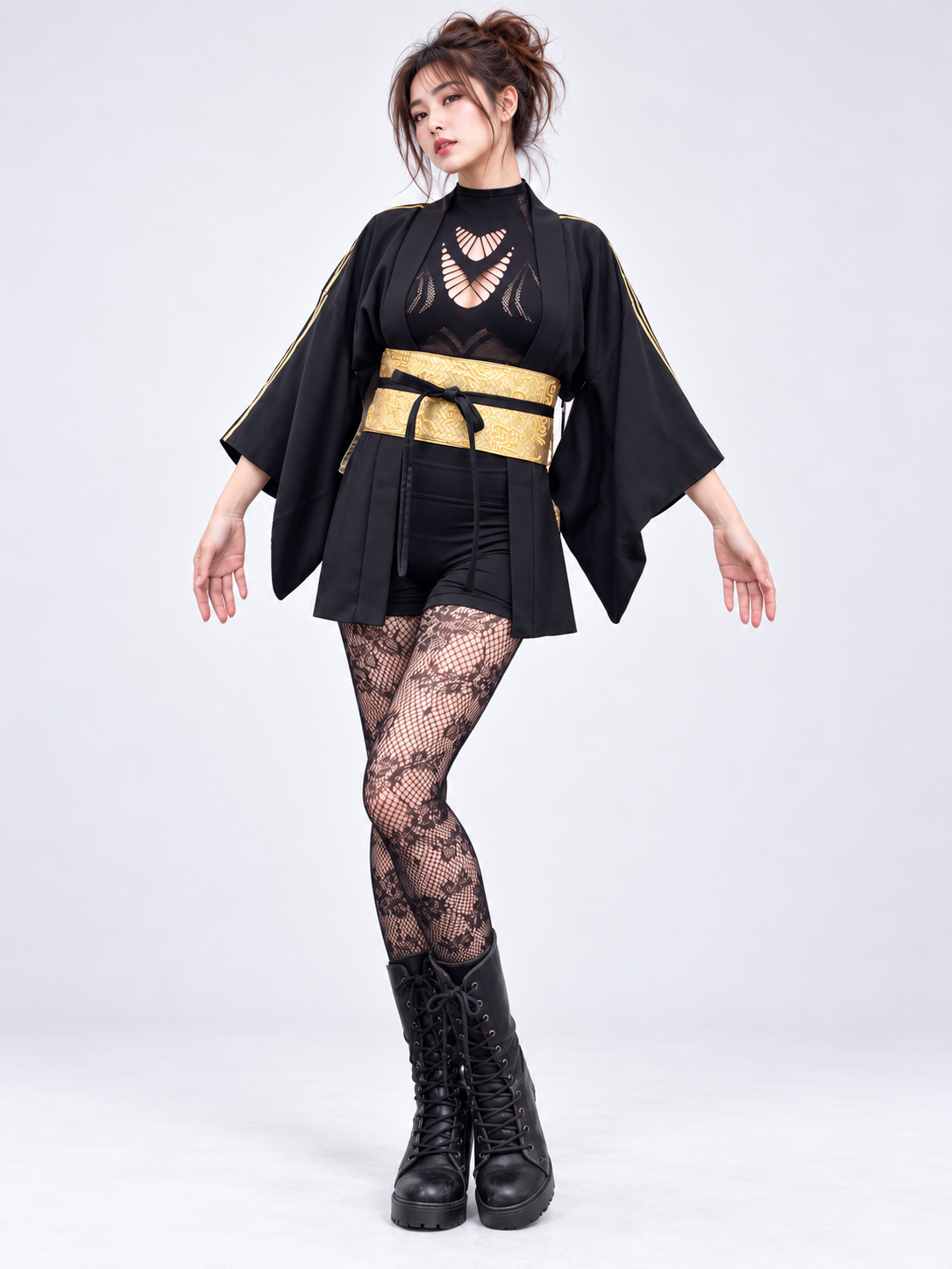 Reworked Vintage Japanese Family Crest Kimono Jacket