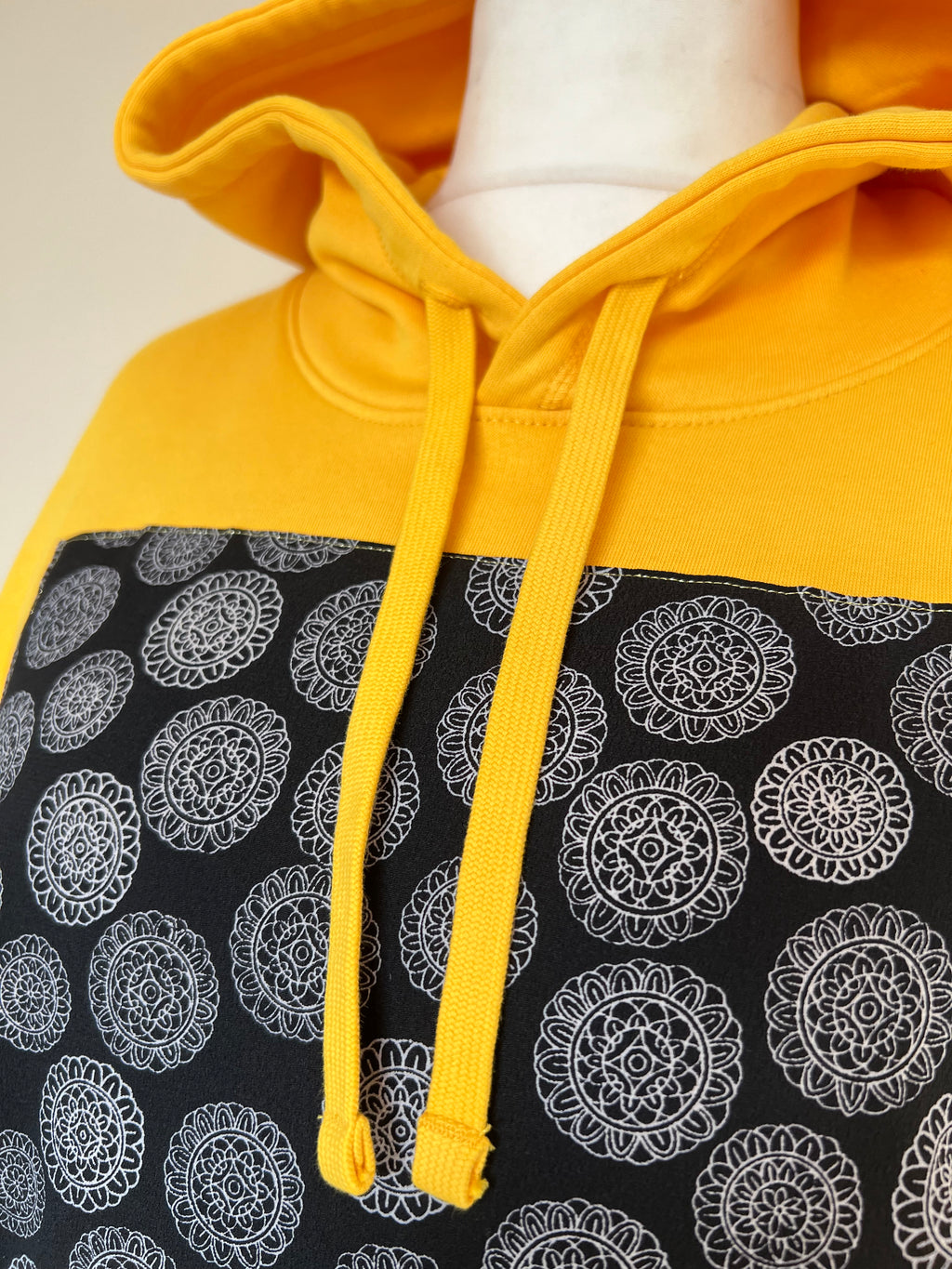 Handmade Upcycled Kimono Organic Cotton Hoodie XL size