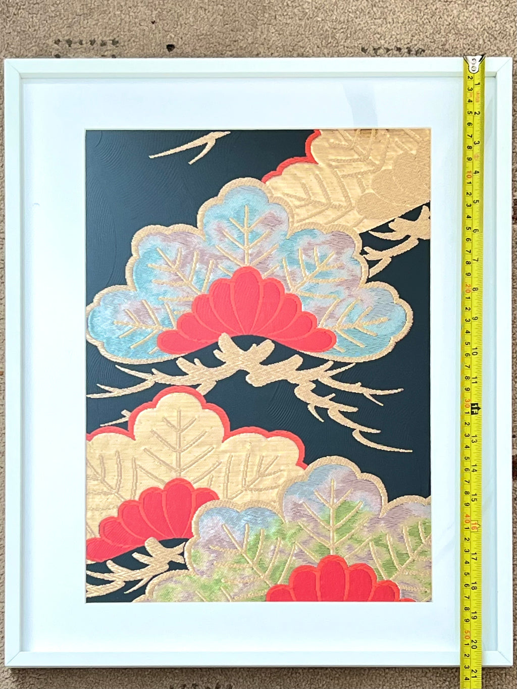 BEAUTIFUL UPCYCLED OBI BELT WALL ART