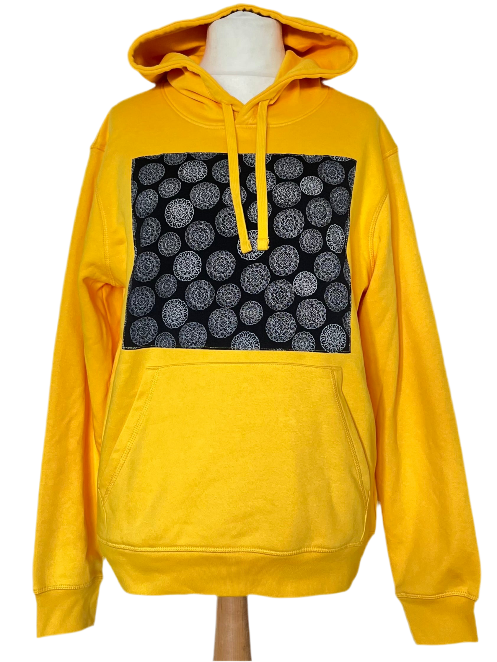 Handmade Upcycled Kimono Organic Cotton Hoodie XL size