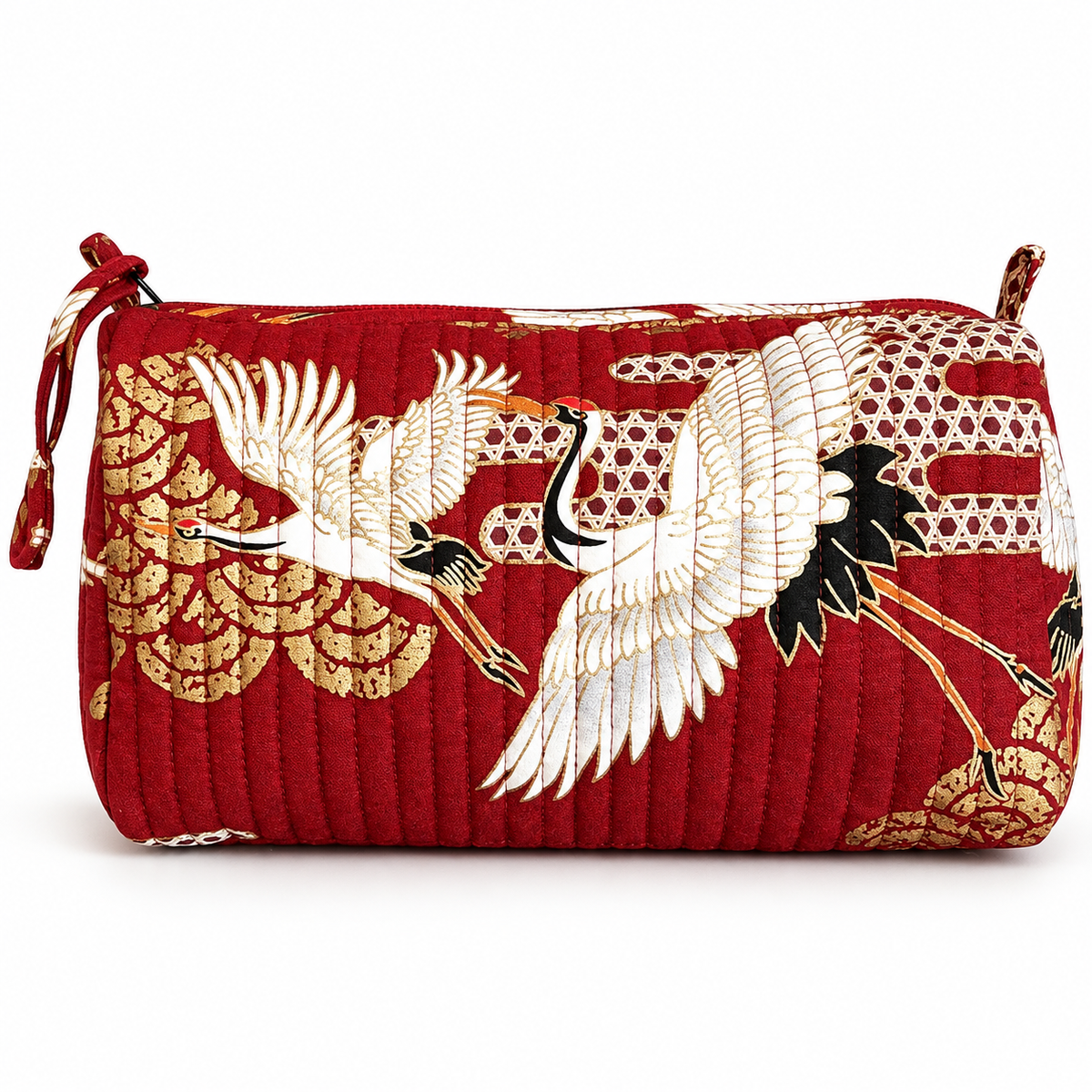 Handmade Japanese Cotton Washbag with Gold Print