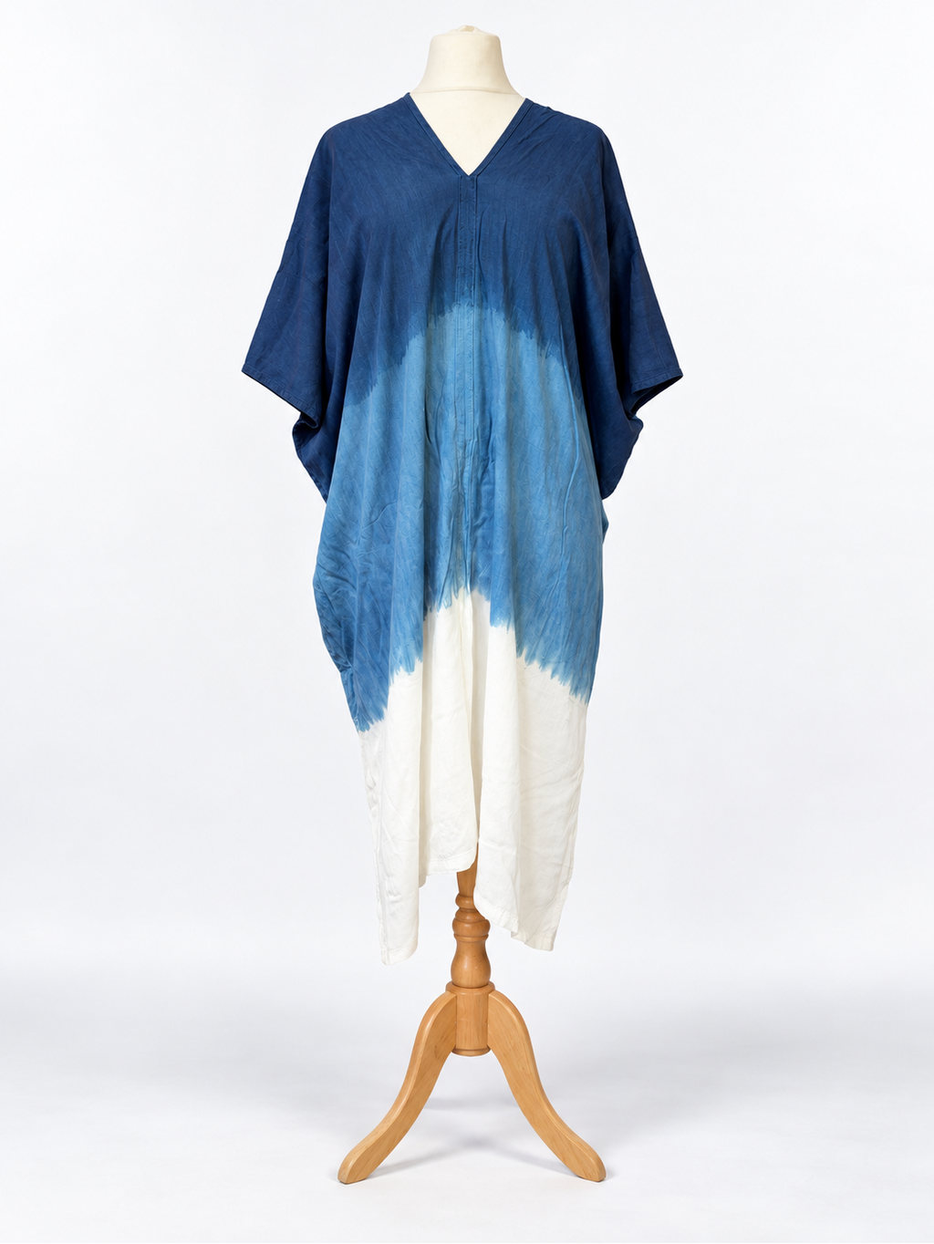 Hand Dyed Cotton Viscose Tie-Dye Kaftan Dress