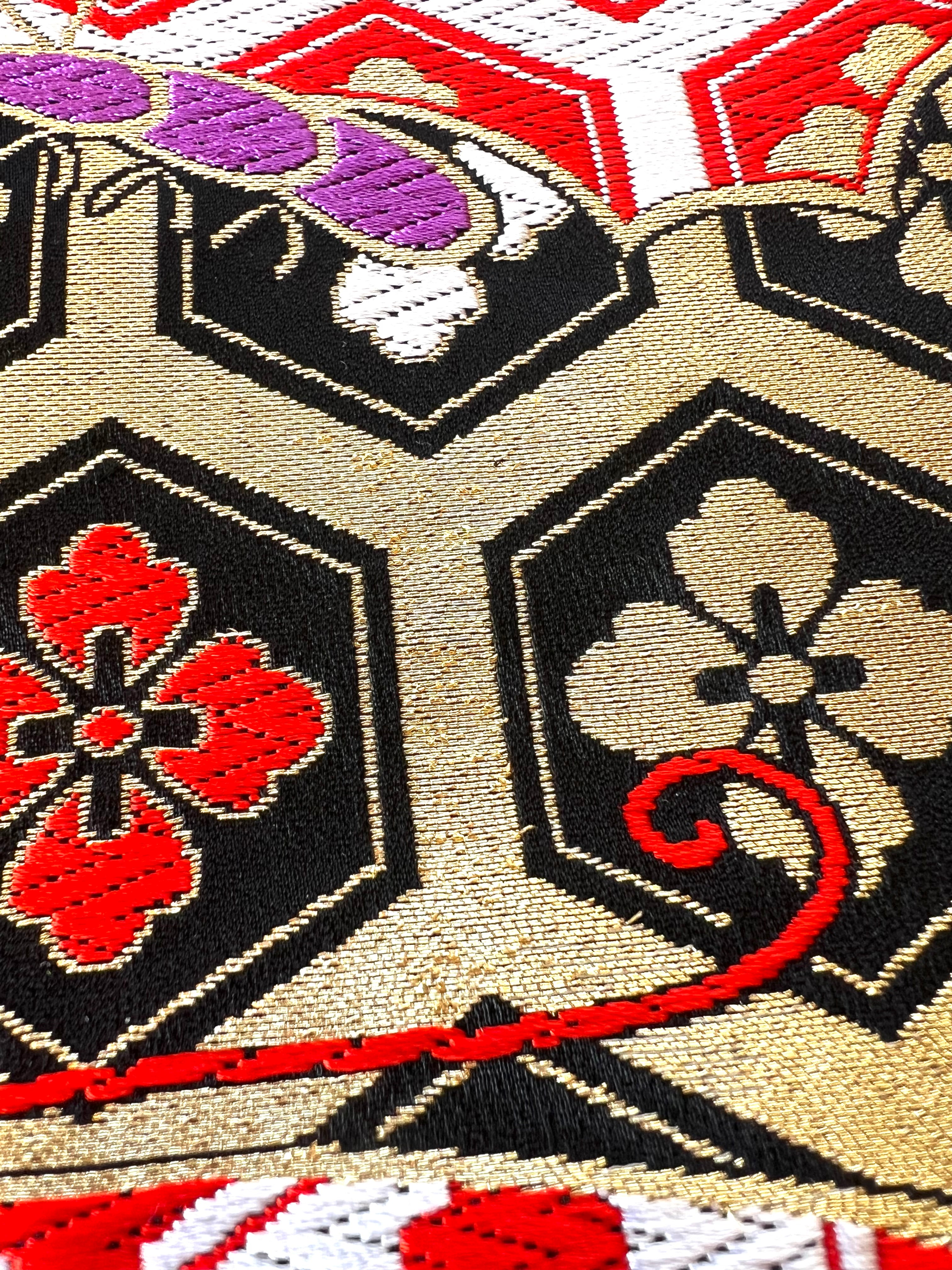 Japanese Obi Denim Jacket – One of One Reworked Vintage Silk Panel