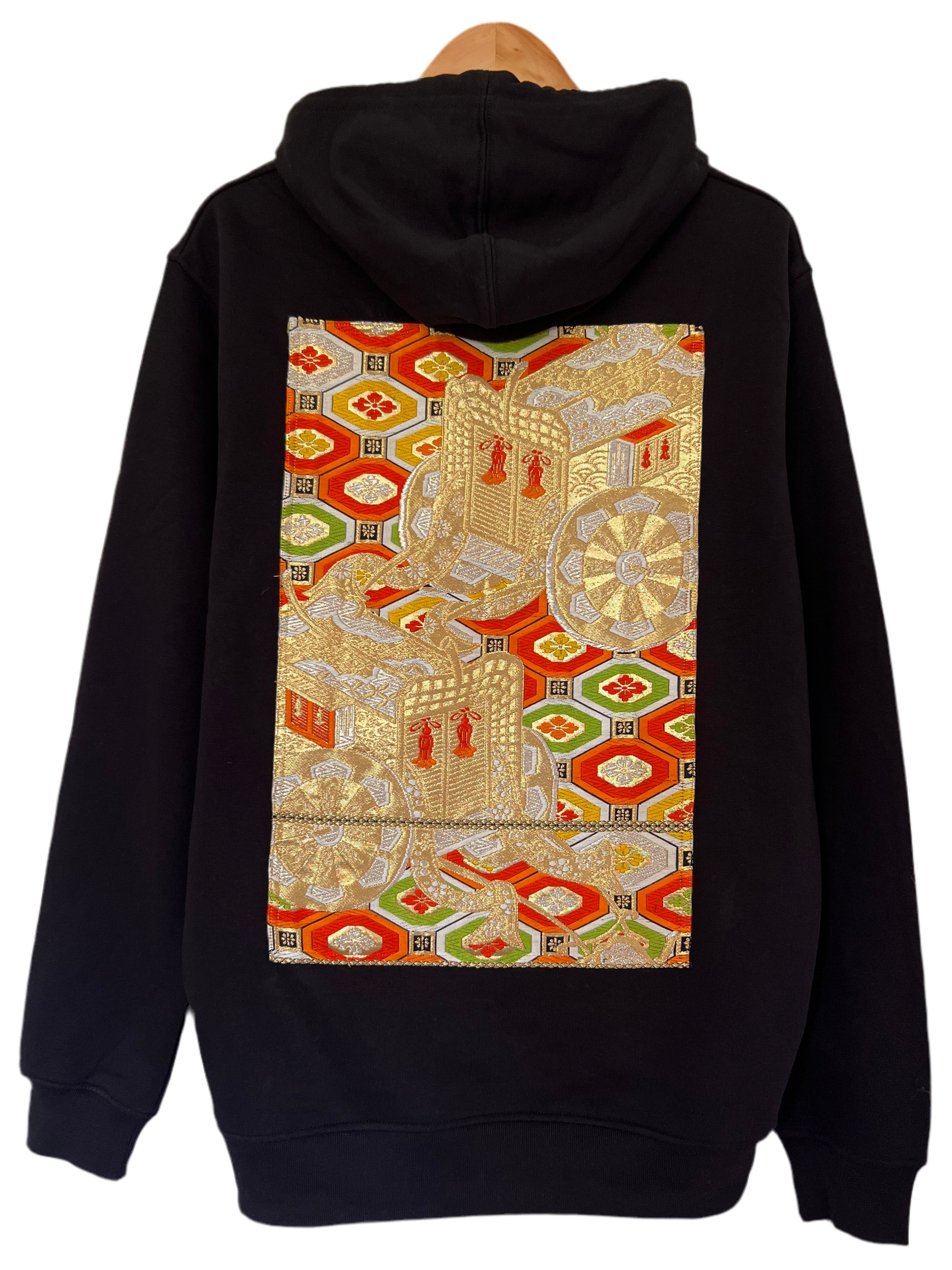 Handmade Upcycled Obi Organic Cotton Hoodie XLsize