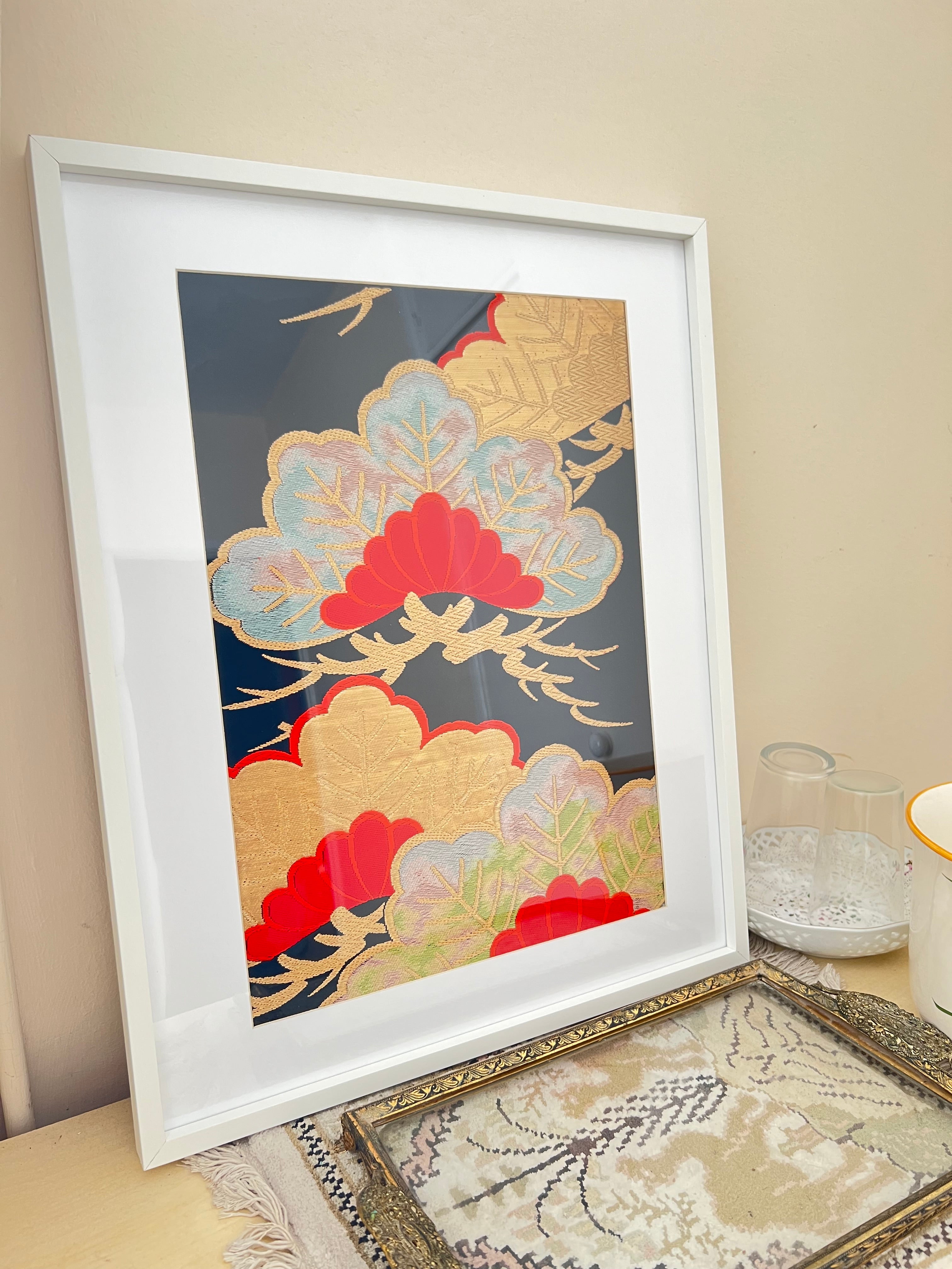 BEAUTIFUL UPCYCLED OBI BELT WALL ART