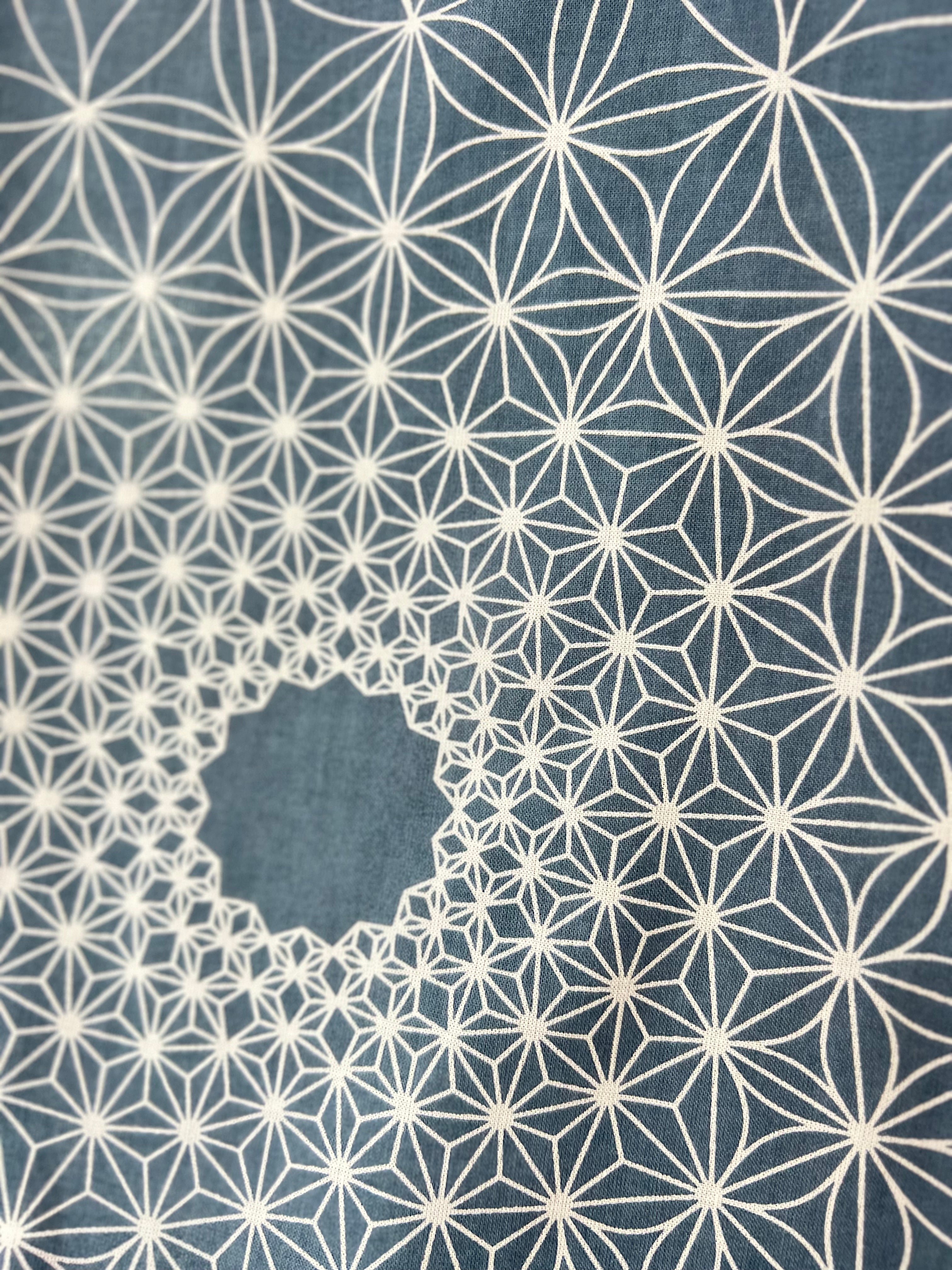 Tenugui “Asa no Wa” – Japanese Hemp Leaf Pattern