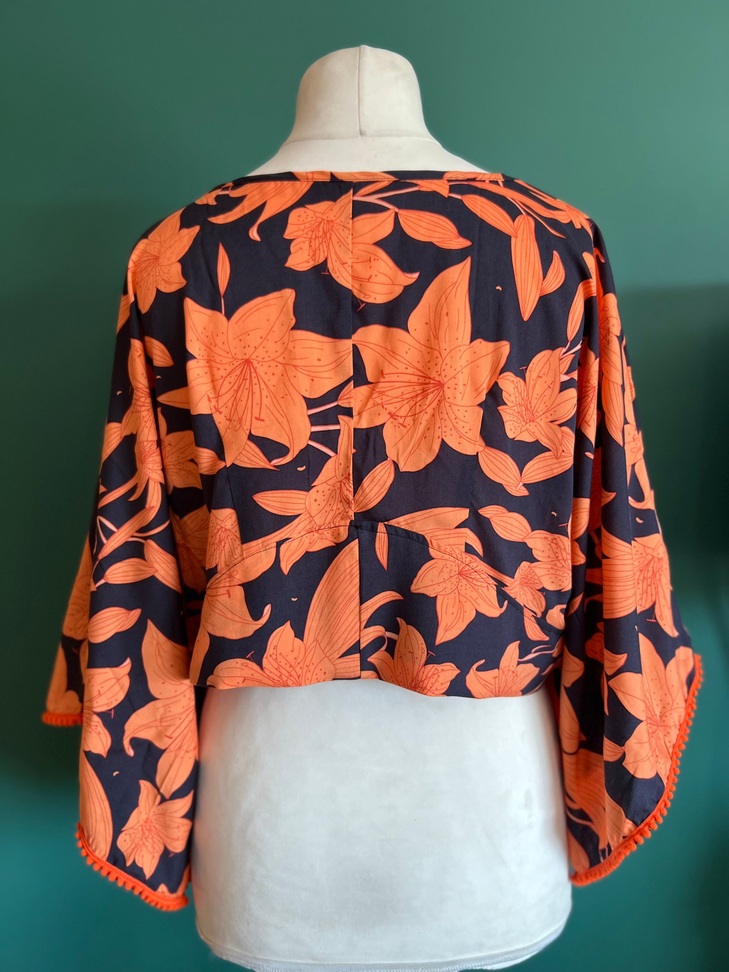 CROPPED BLOUSE BELL SLEEVES