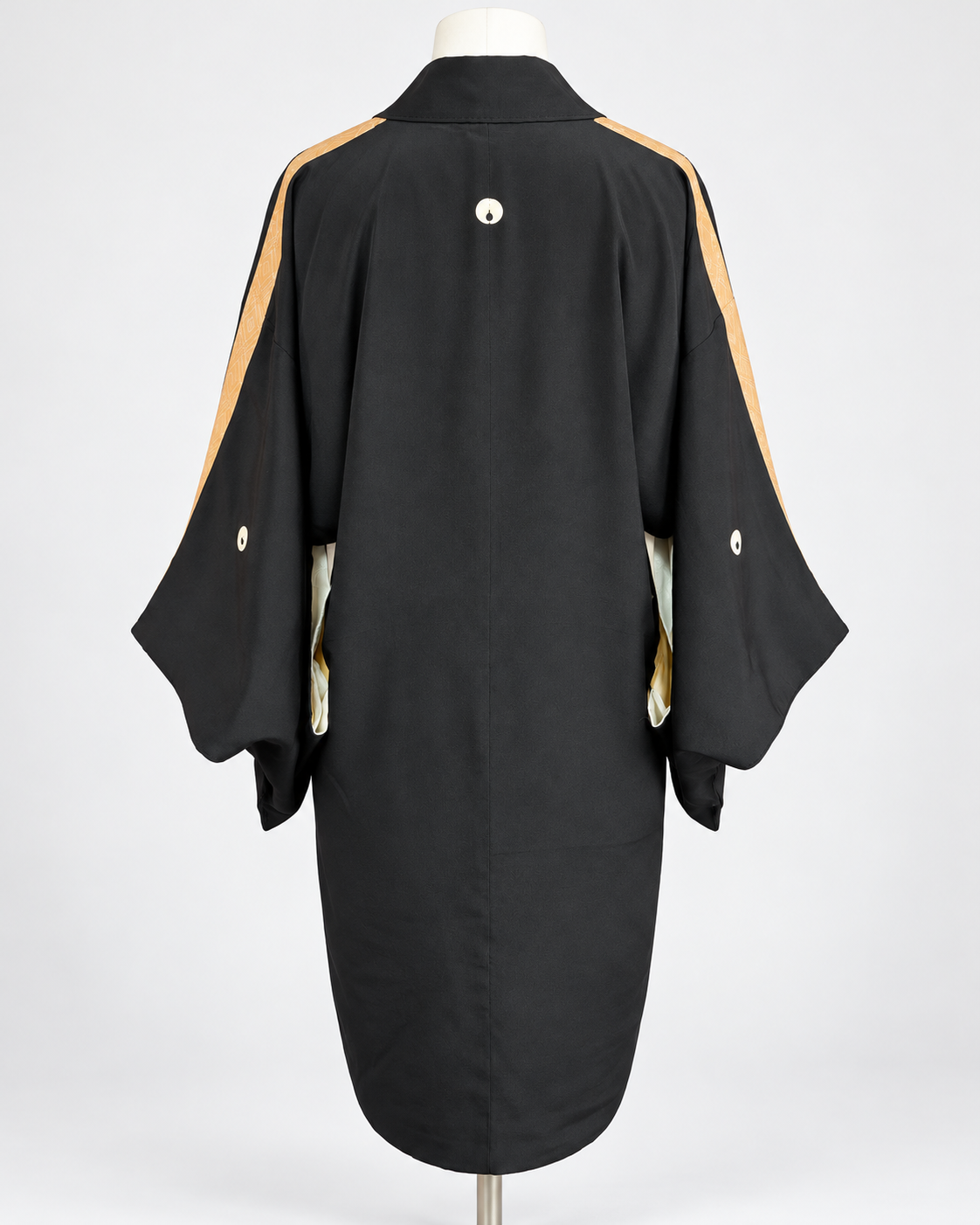 Reworked Vintage Japanese Five Family Crest Kimono Jacket