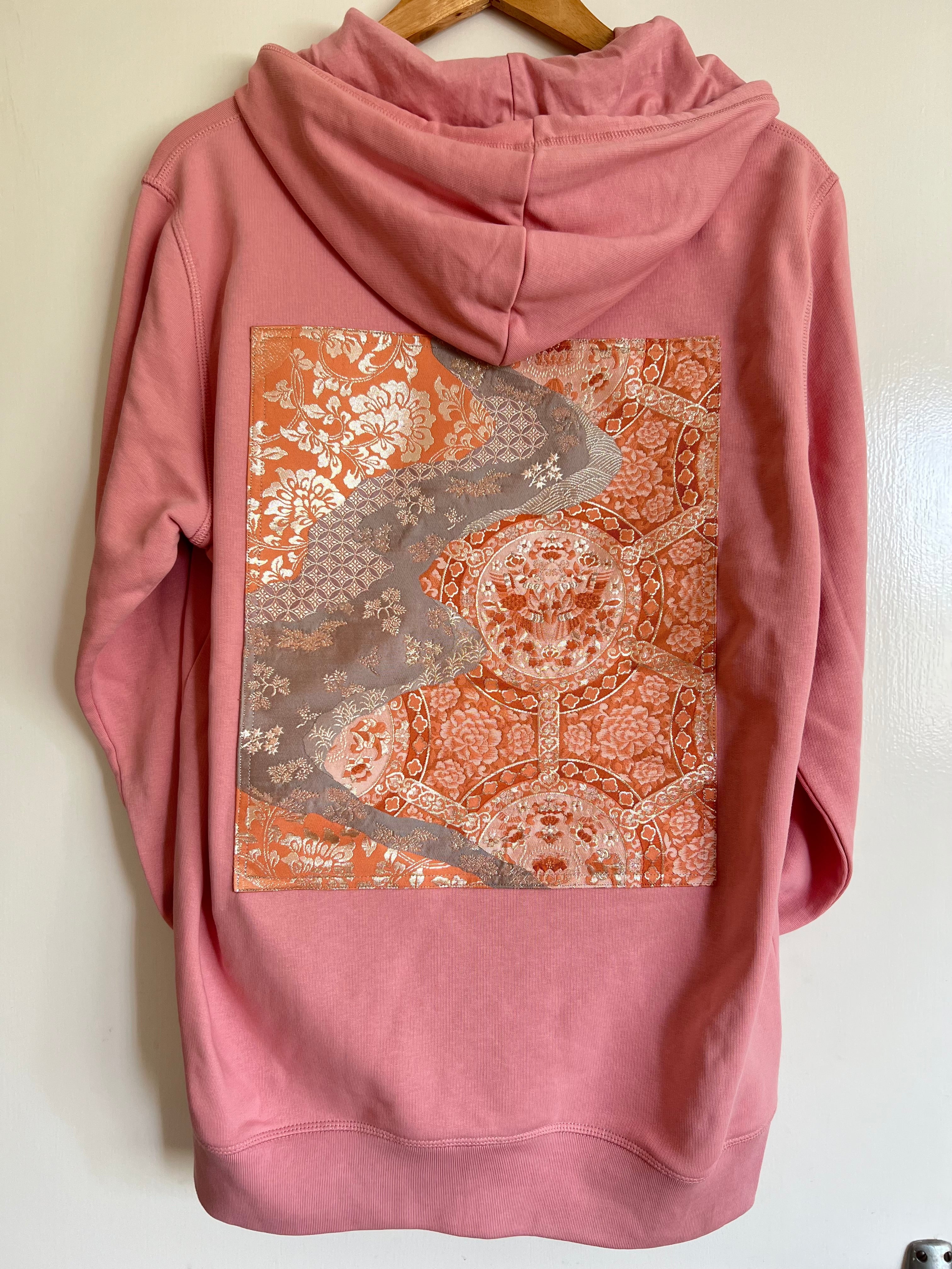 Handmade Upcycled Obi Organic Cotton Hoodie Lsize