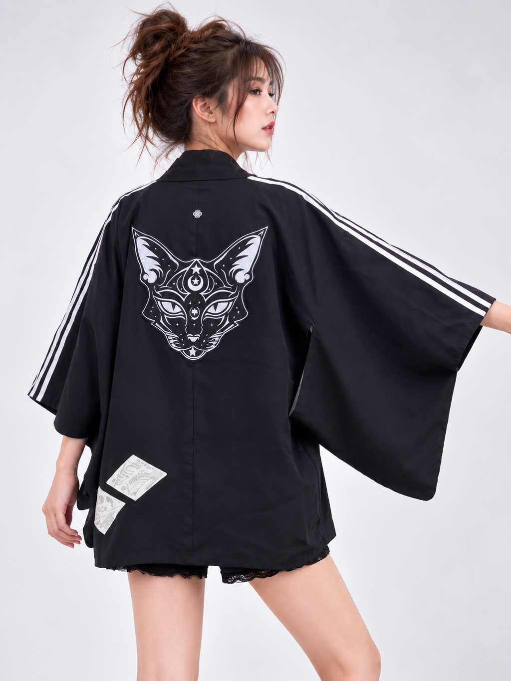 Reworked Vintage Family crest Kimono Jacket