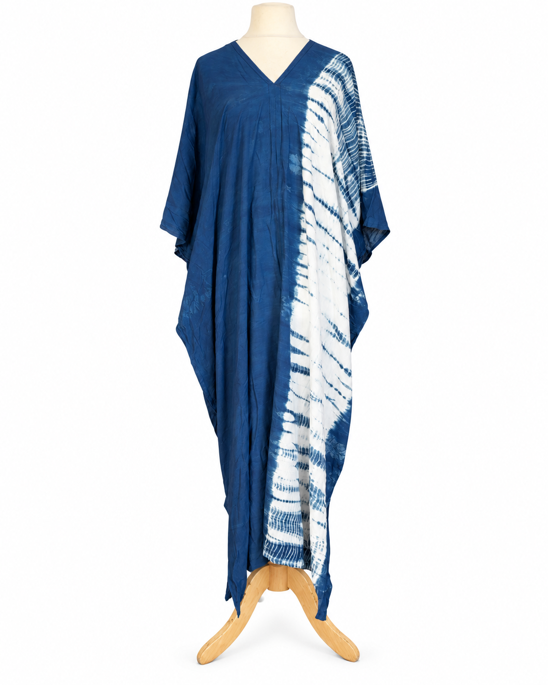 Hand Dyed Cotton Viscose Tie-Dye Kaftan Dress