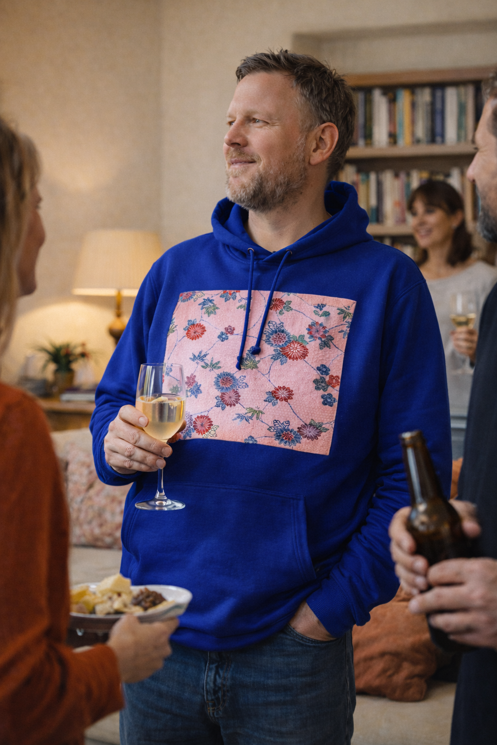 Blue Dusk Floral Kimono Hoodie