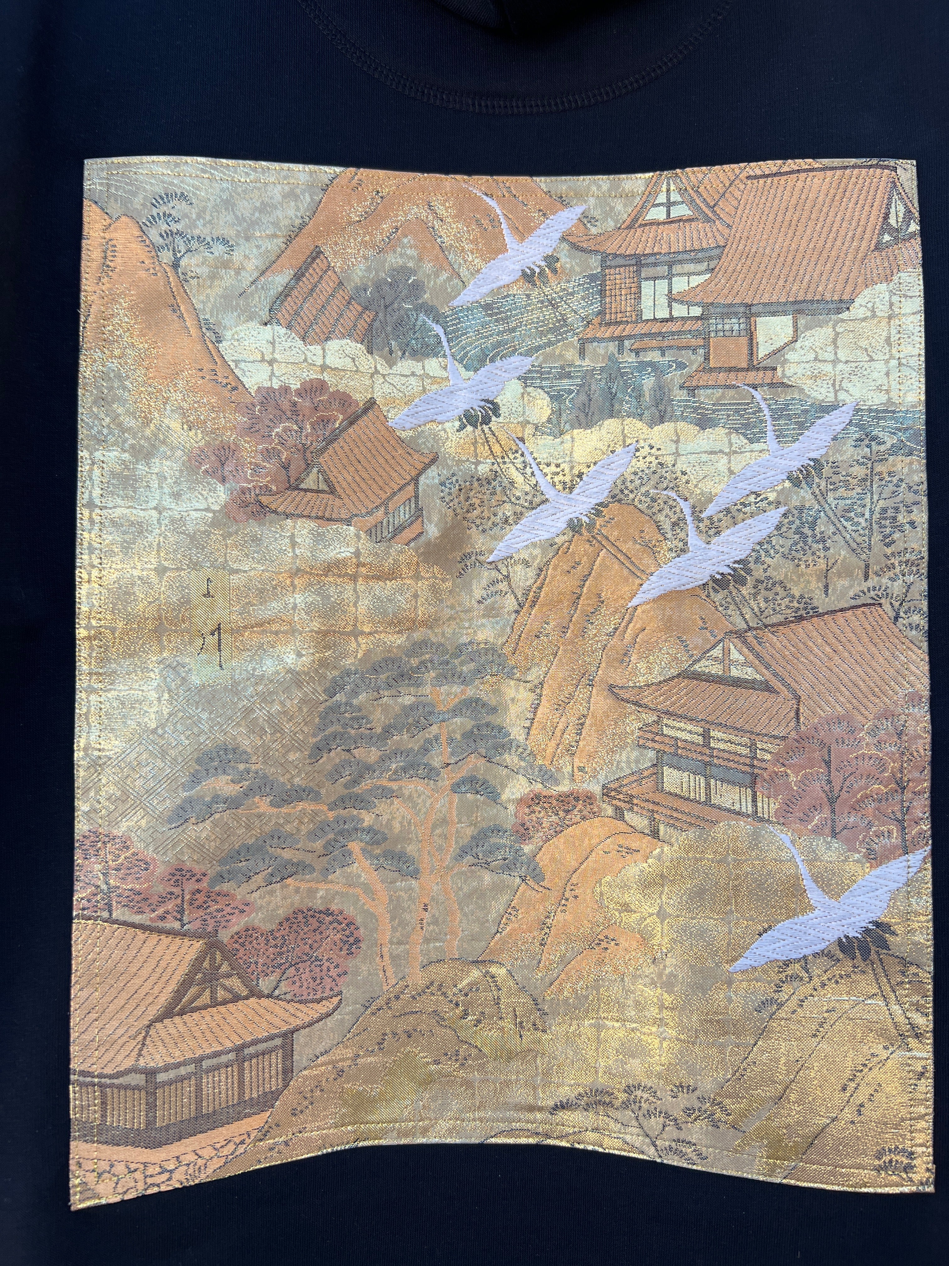 Handmade Upcycled Obi Organic Cotton Hoodie Lsize