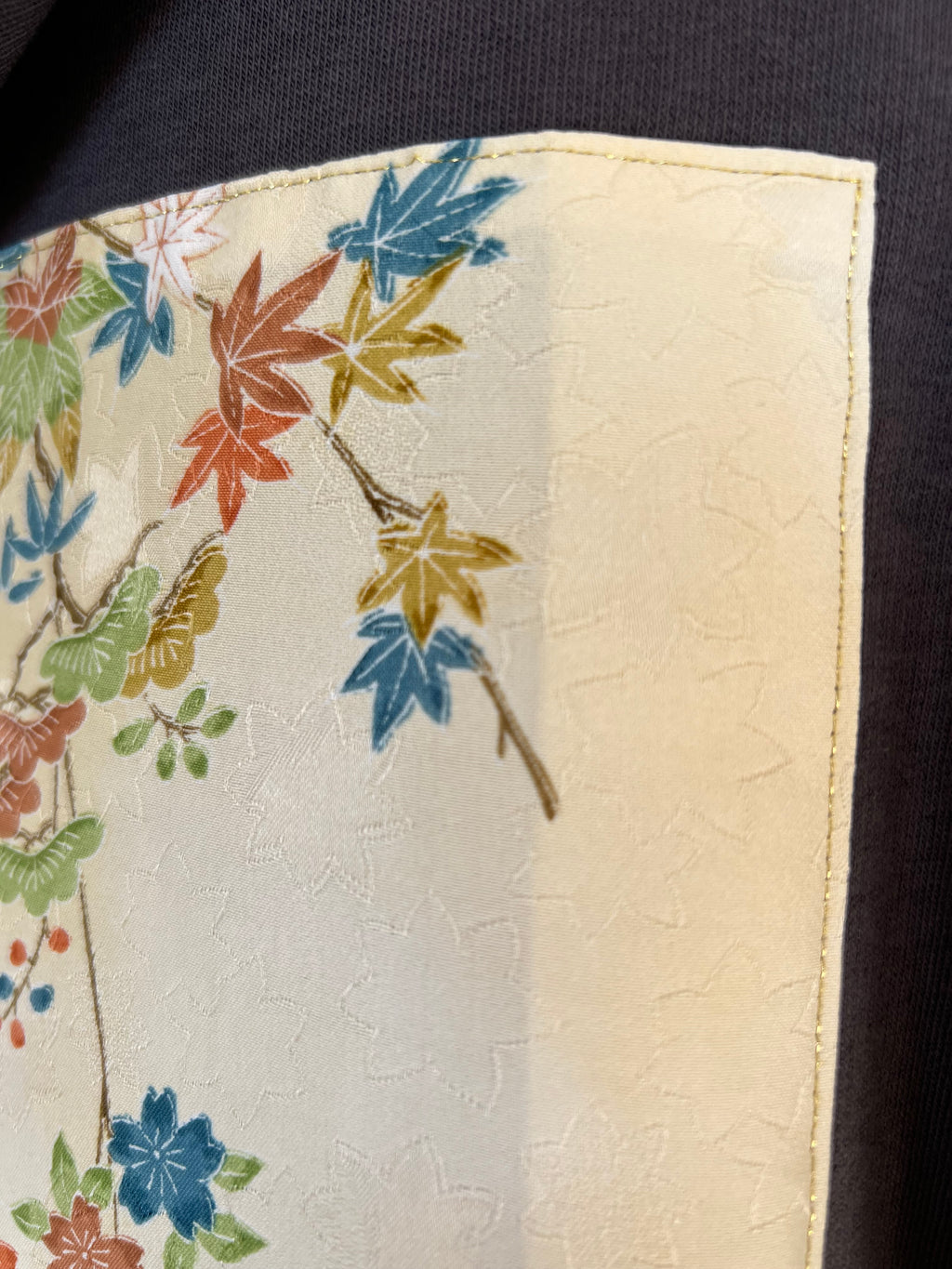 Handmade Upcycled Kimono Organic Cotton Hoodie XL size