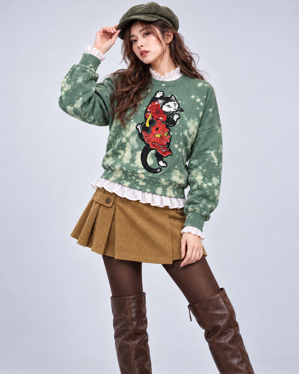 Organic Cotton Galaxy Cat Jumper S size