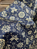 Navy blue hand fan