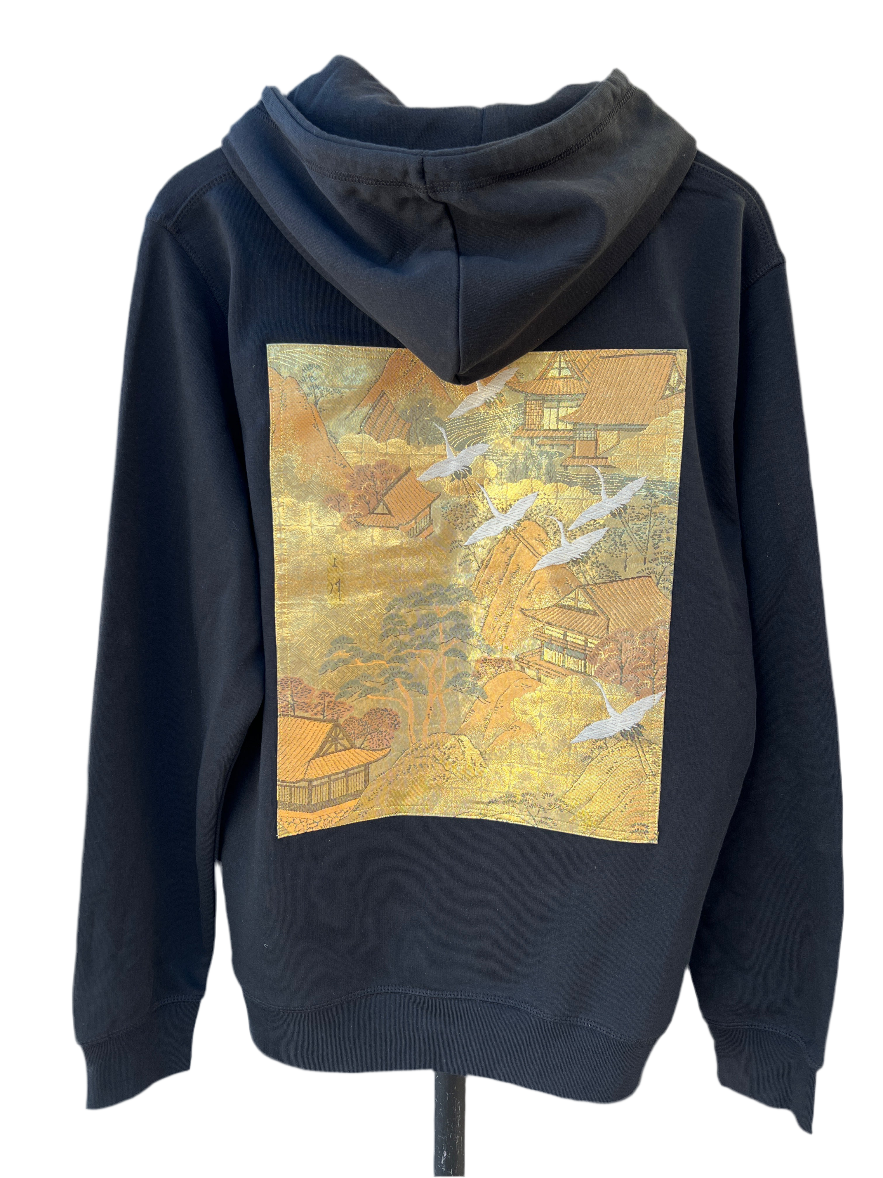 Handmade Upcycled Obi Organic Cotton Hoodie Lsize