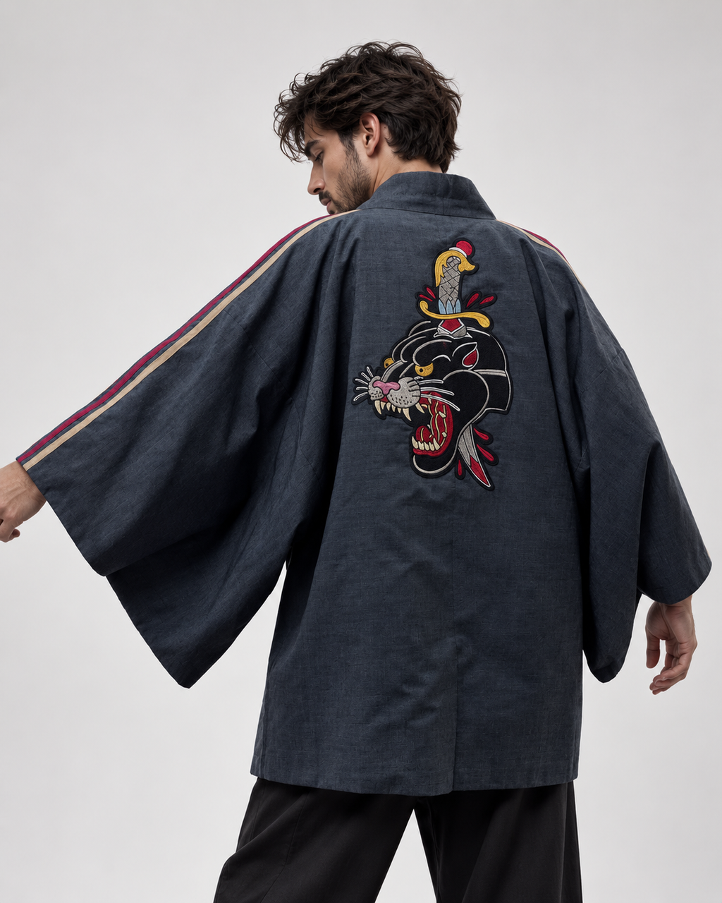 Reworked Vintage Japanese Men’s Kimono Jacket