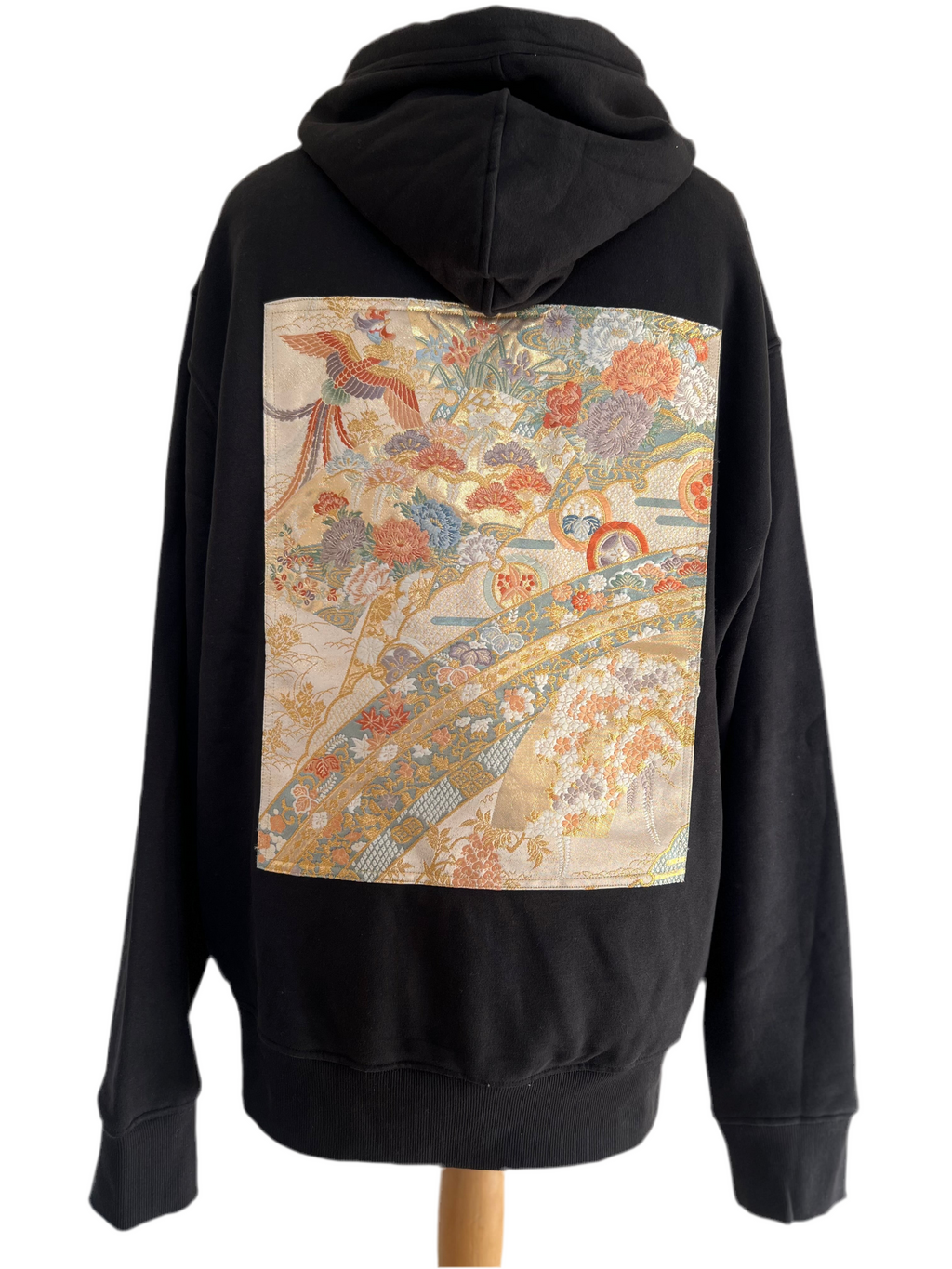 Handmade Upcycled Obi Organic Cotton Hoodie XL size