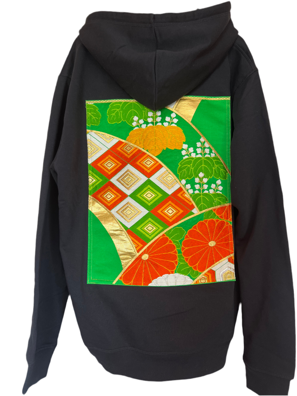 Handmade Upcycled Obi Organic Cotton Hoodie Lsize
