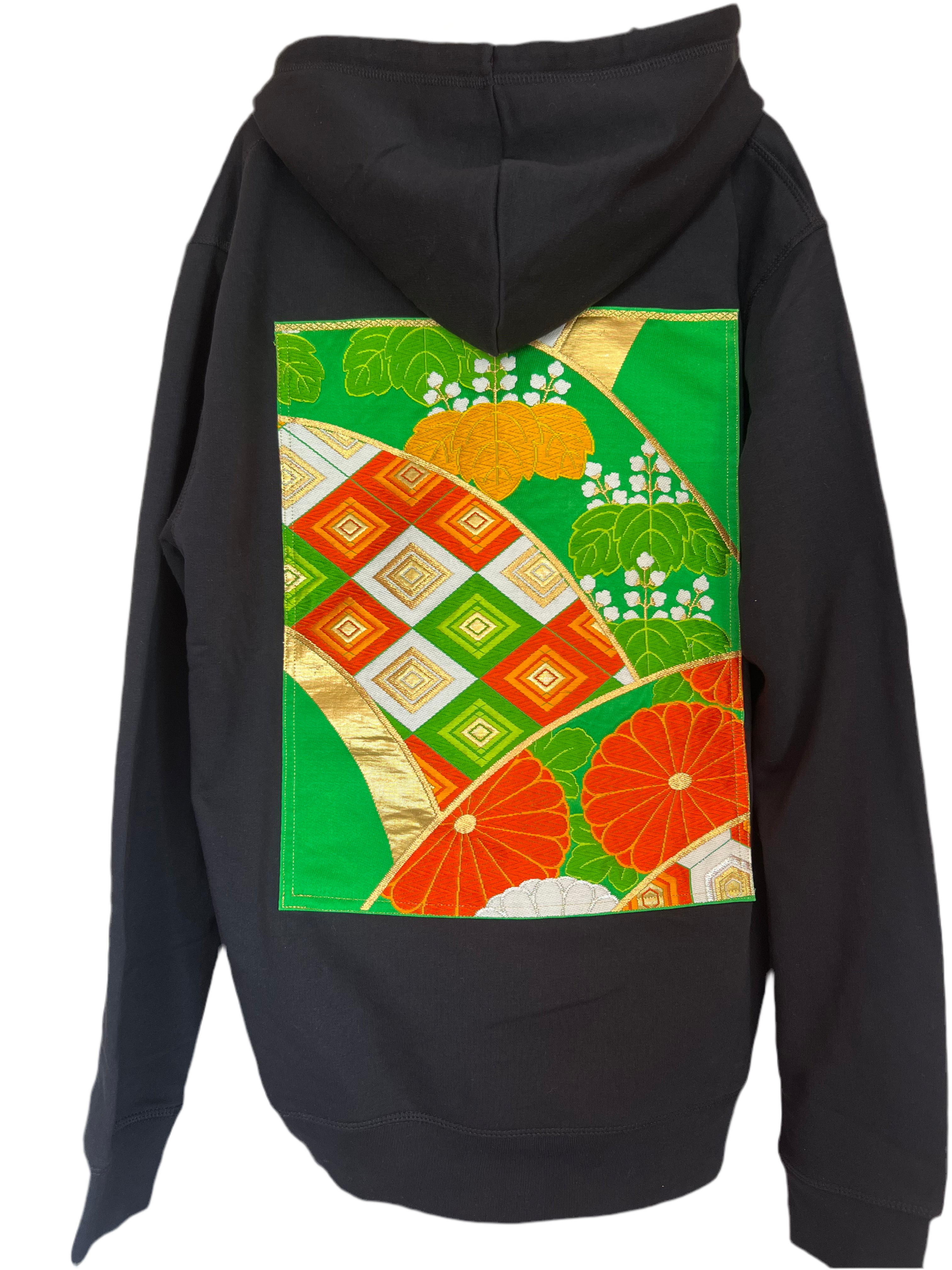 Handmade Upcycled Obi Organic Cotton Hoodie Lsize